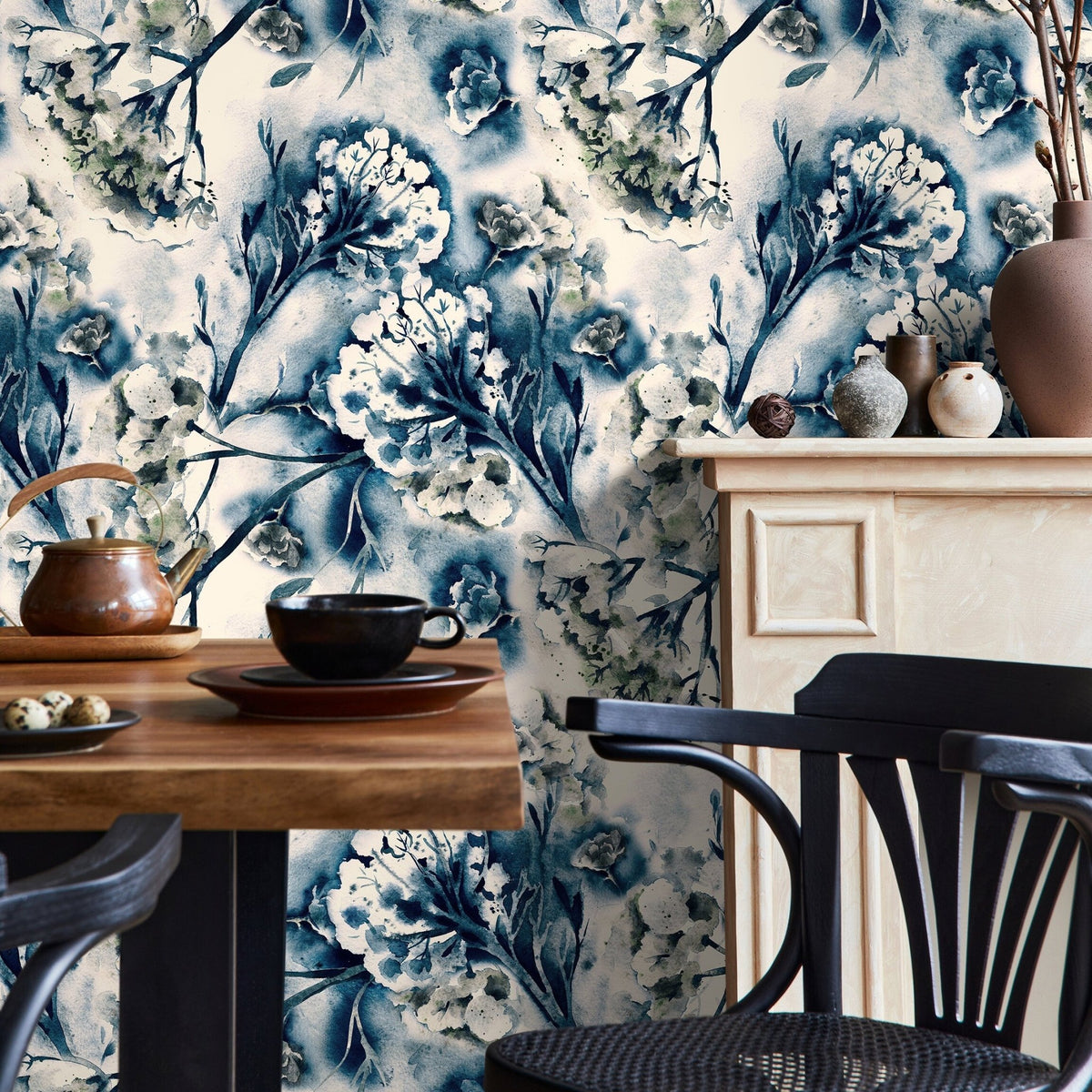 Ethereal Floral Watercolor Wallpaper - A306 - WallTrend