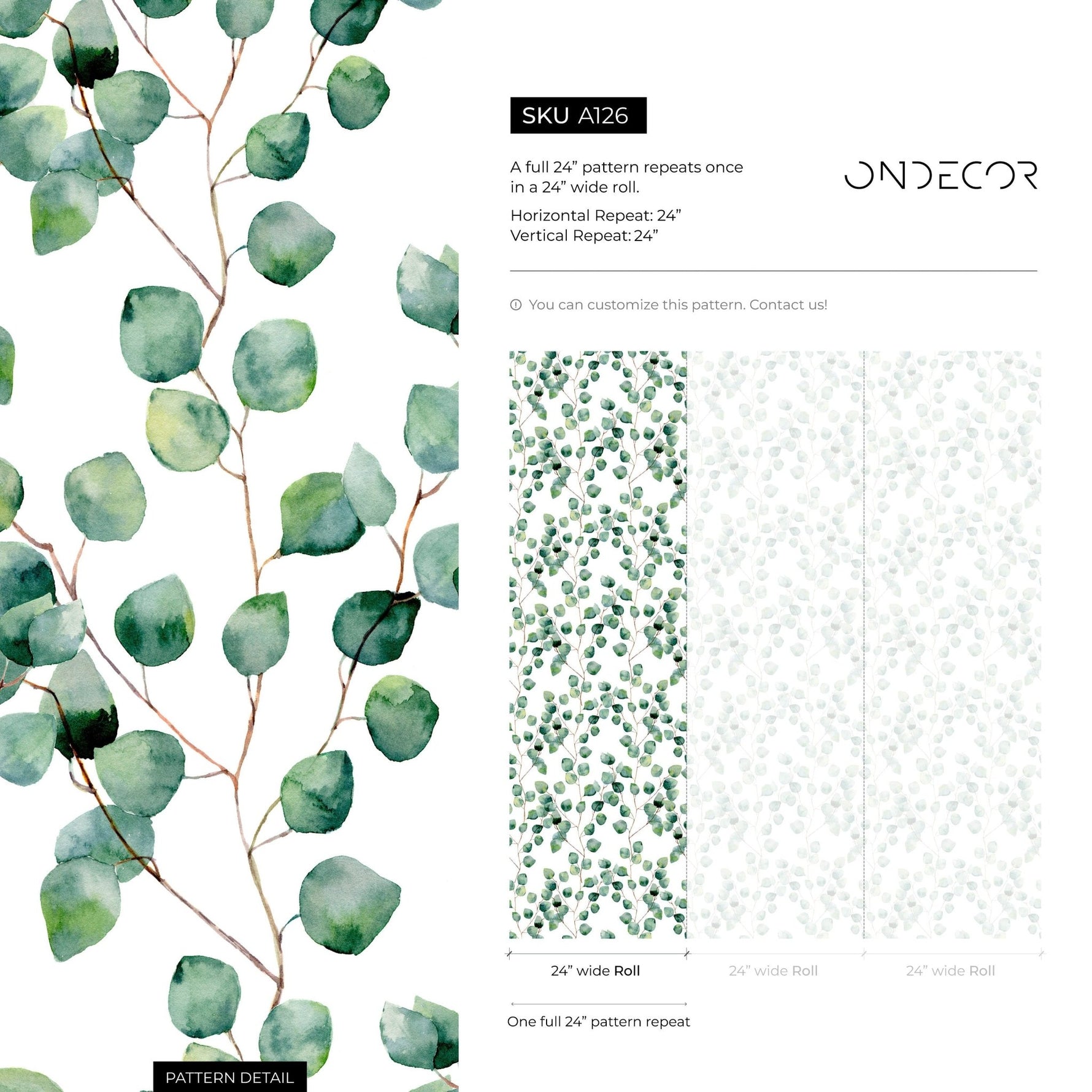 Eucalyptus Serenity Wallpaper - A126 - WallTrend