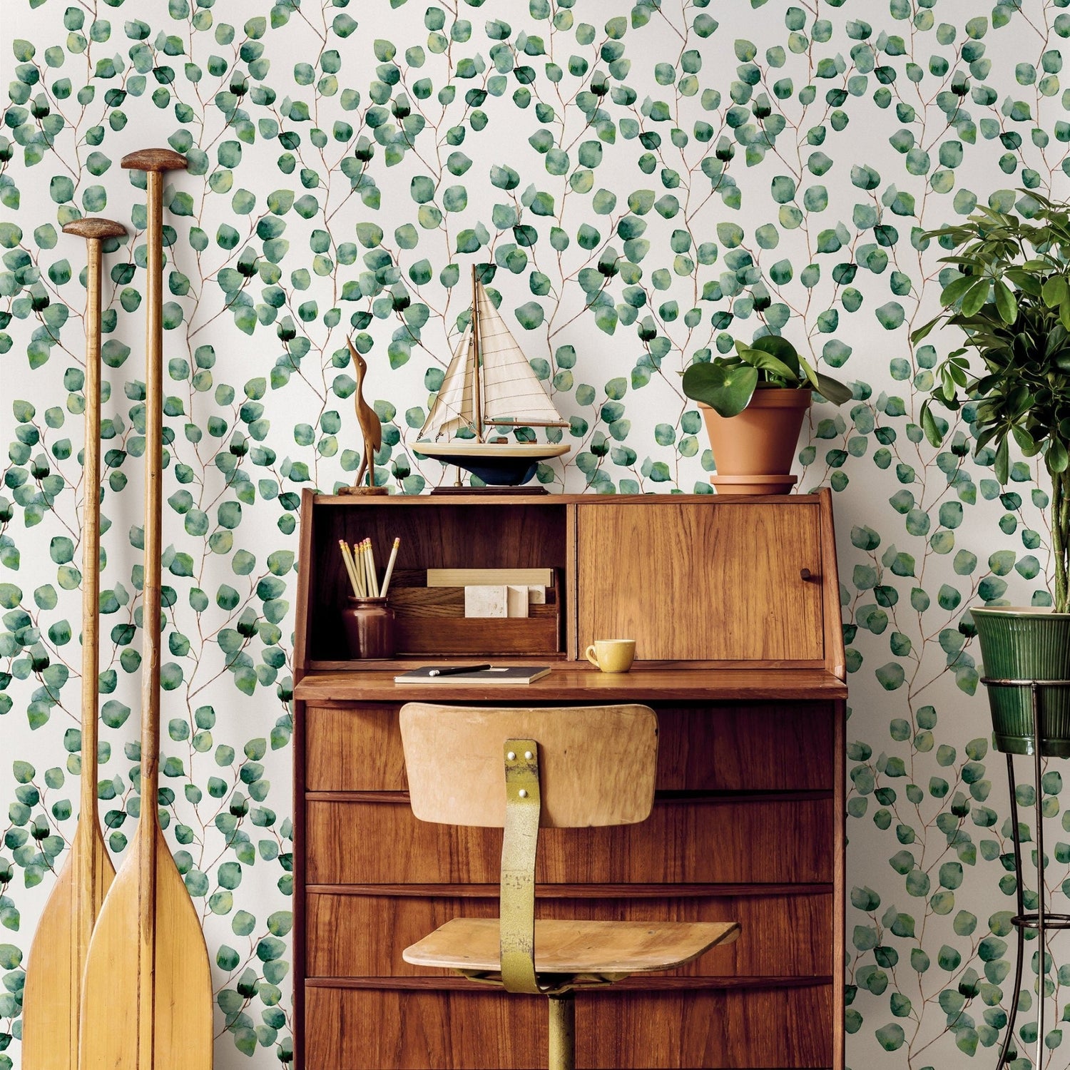 Eucalyptus Serenity Wallpaper - A126 - WallTrend