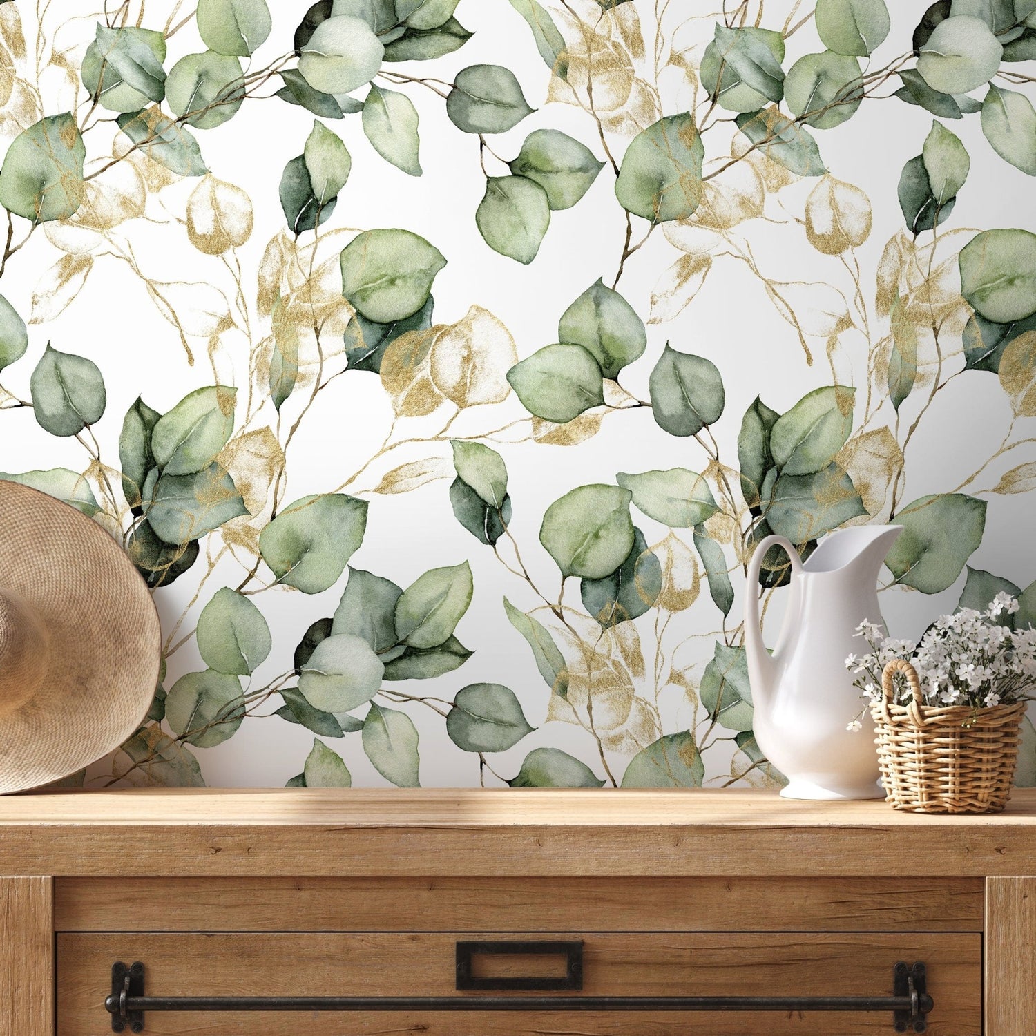 Eucalyptus Serenity Wallpaper - C410 - WallTrend