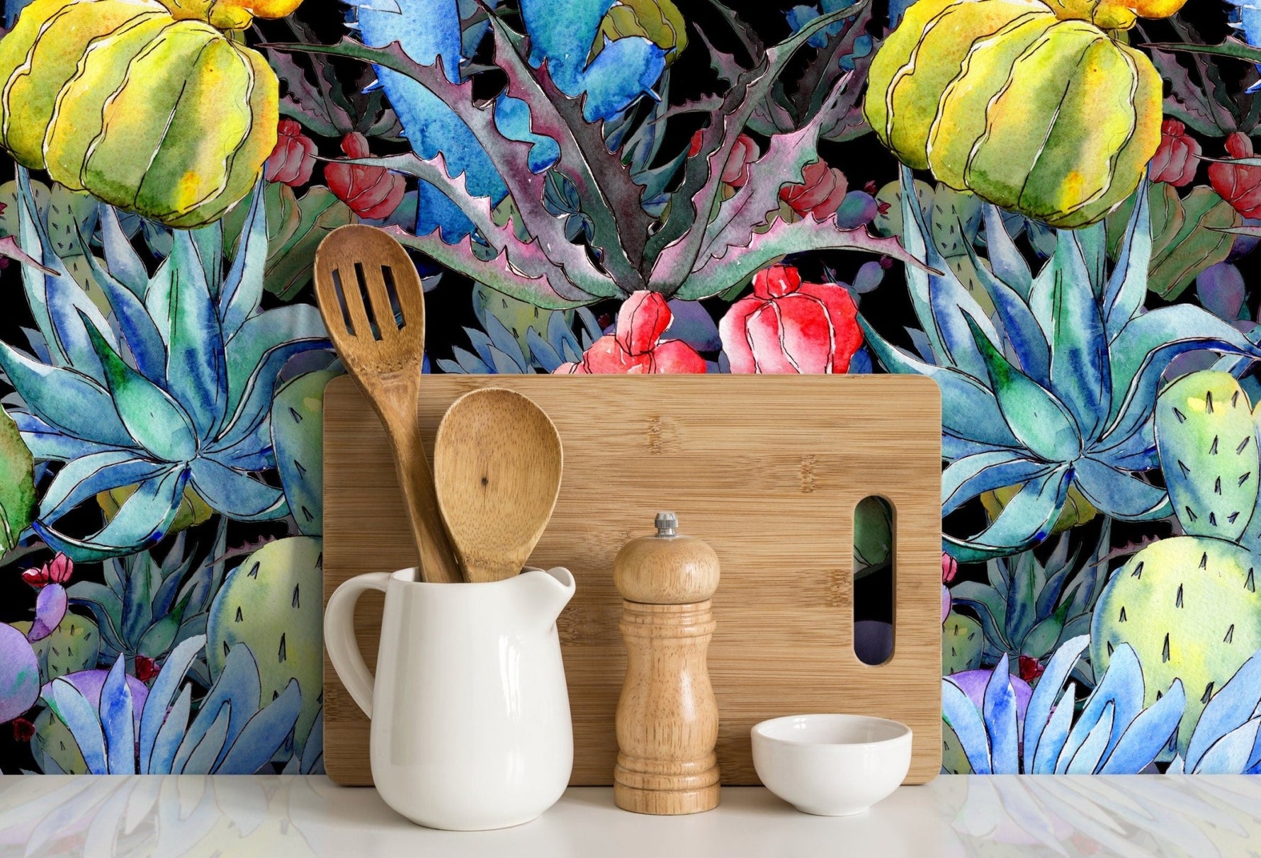 Exotic Botanical Illustration Wallpaper - B009 - WallTrend