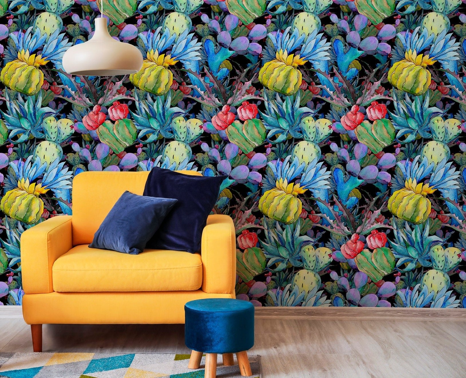 Exotic Botanical Illustration Wallpaper - B009 - WallTrend