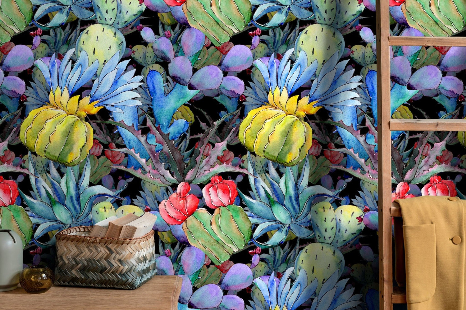 Exotic Botanical Illustration Wallpaper - B009 - WallTrend