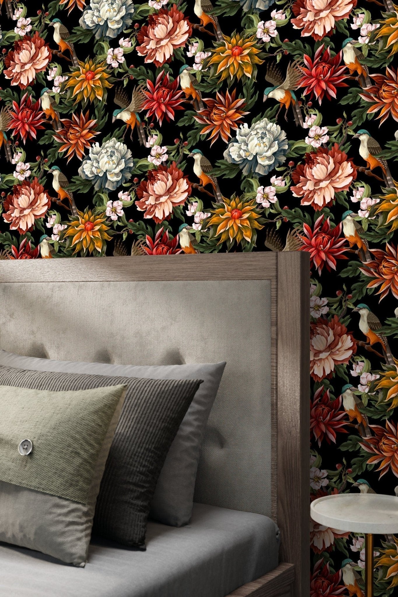 Exotic Floral and Bird Paradise Wallpaper - C727 - WallTrend