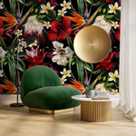 Exotic Floral Symphony Wallpaper - A828 - WallTrend