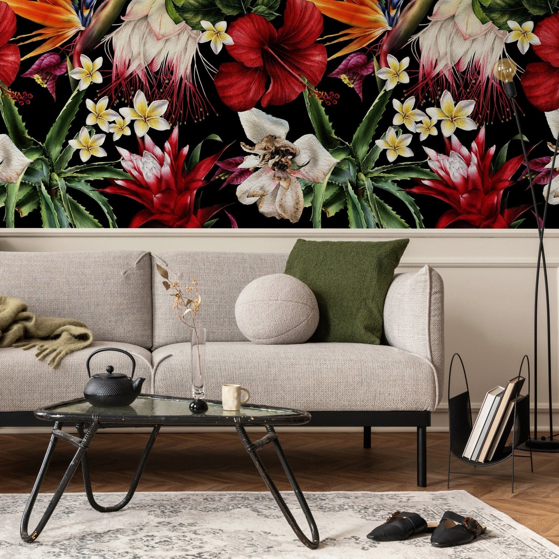 Exotic Floral Symphony Wallpaper - A828 - WallTrend