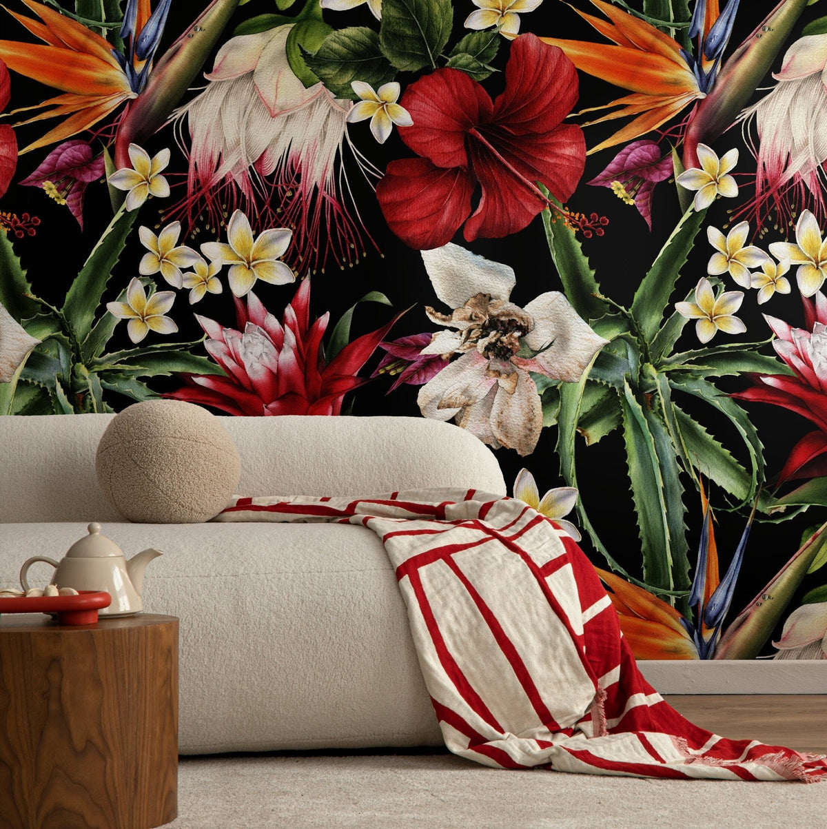 Exotic Floral Symphony Wallpaper - A828 - WallTrend