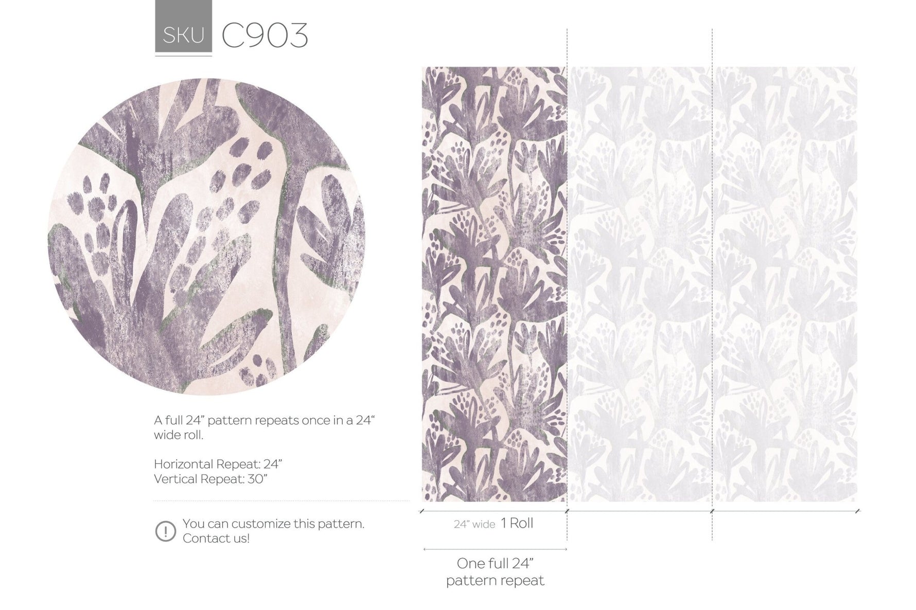 Expressive Botanical Impressions Wallpaper - SKU C903 - WallTrend