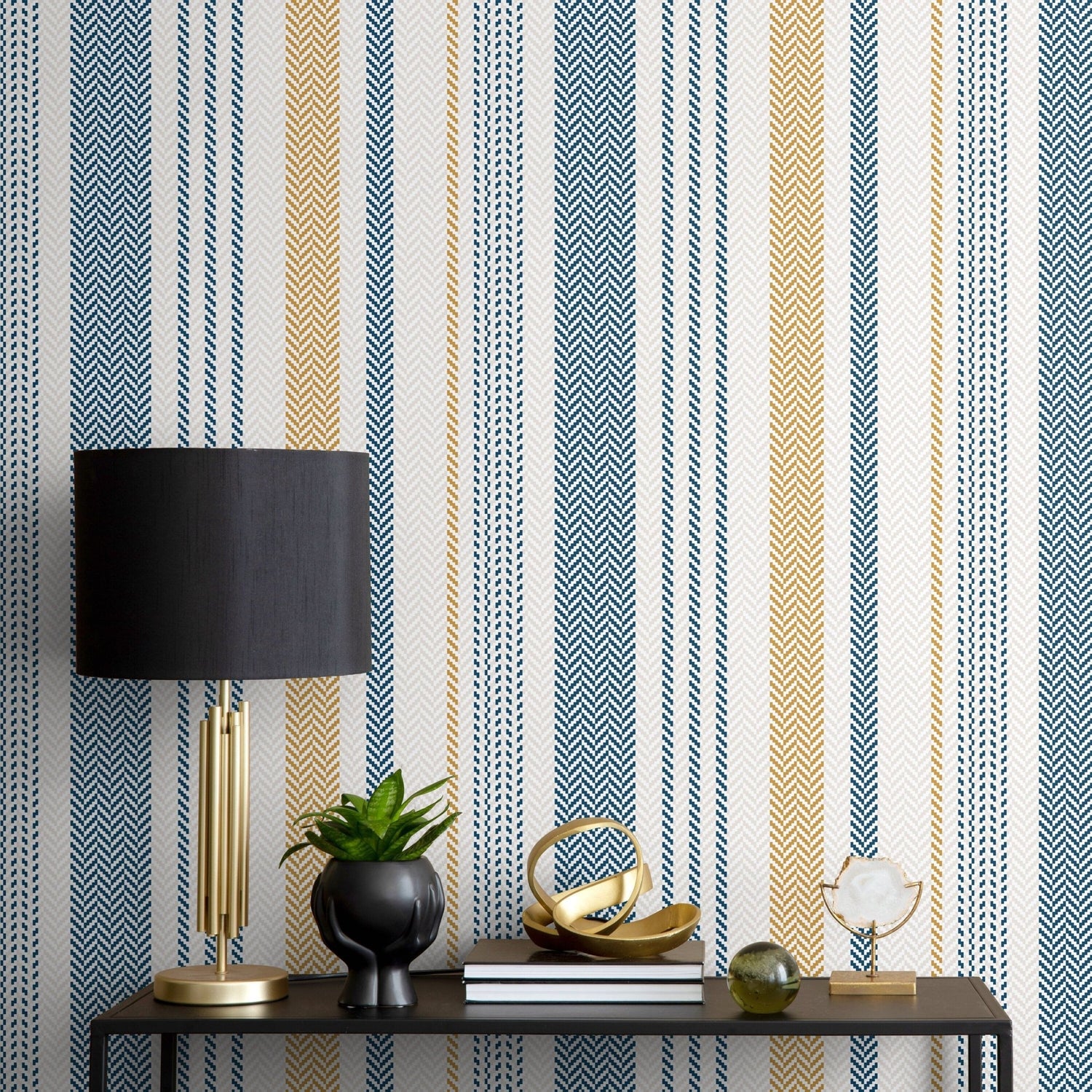 Farmhouse Striped Wallpaper Herringbone Wallpaper Peel and Stick and Traditional Wallpaper - D803 - WallTrend
