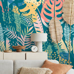 Flat Colorful Leaves Wallpaper - Removable Wallpaper Peel and Stick Wallpaper Wall Paper Wall Mural - A787 - WallTrend