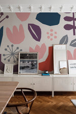 Floral Abstract Art Wallpaper - B455 - WallTrend
