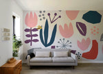 Floral Abstract Art Wallpaper - B455 - WallTrend