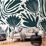 Floral Abstract Art Wallpaper Large Modern Mural Peel and Stick and Traditional Wallpaper - D662 - WallTrend