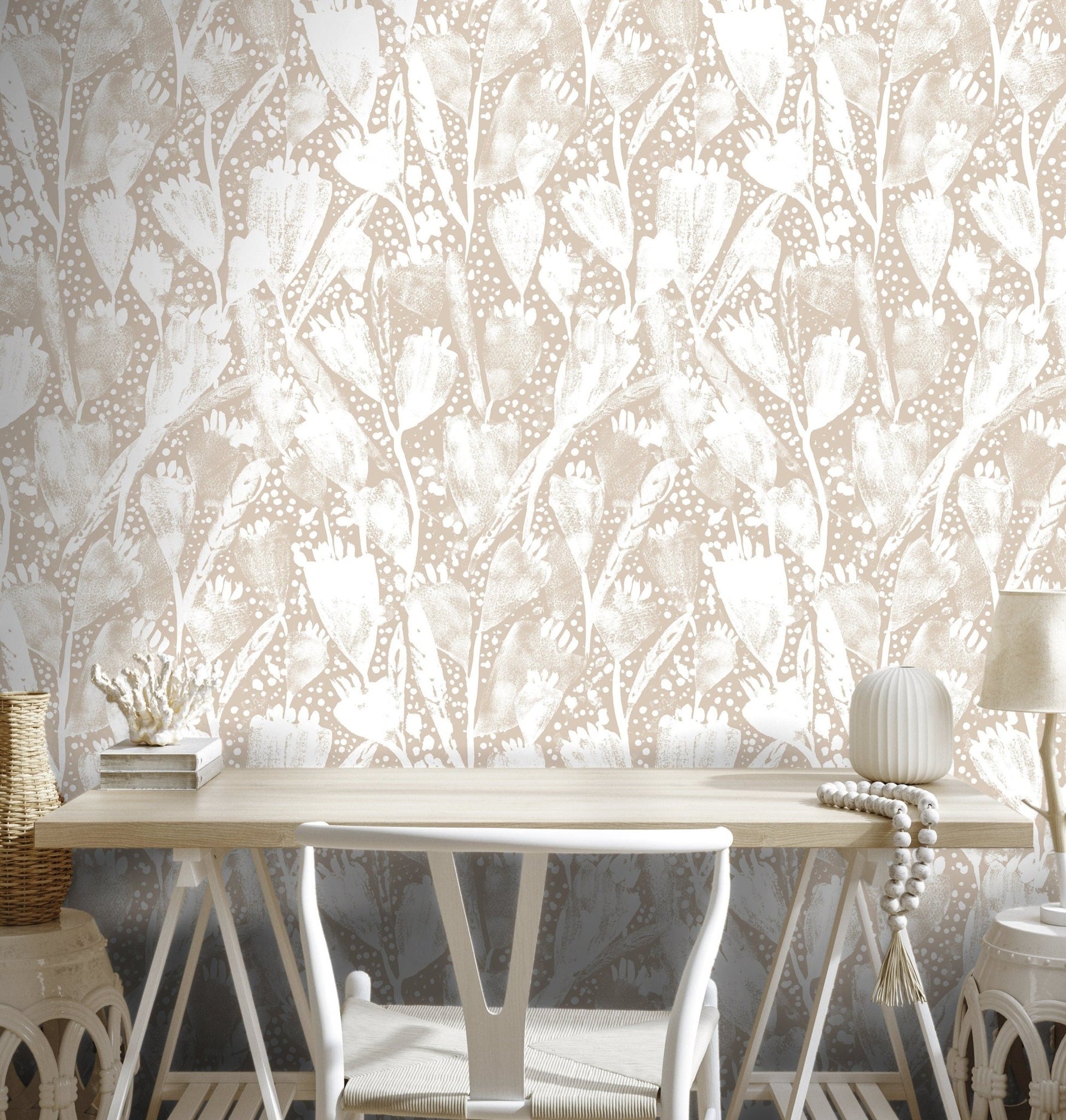 Floral Abstract Art Wallpaper - X194 - WallTrend