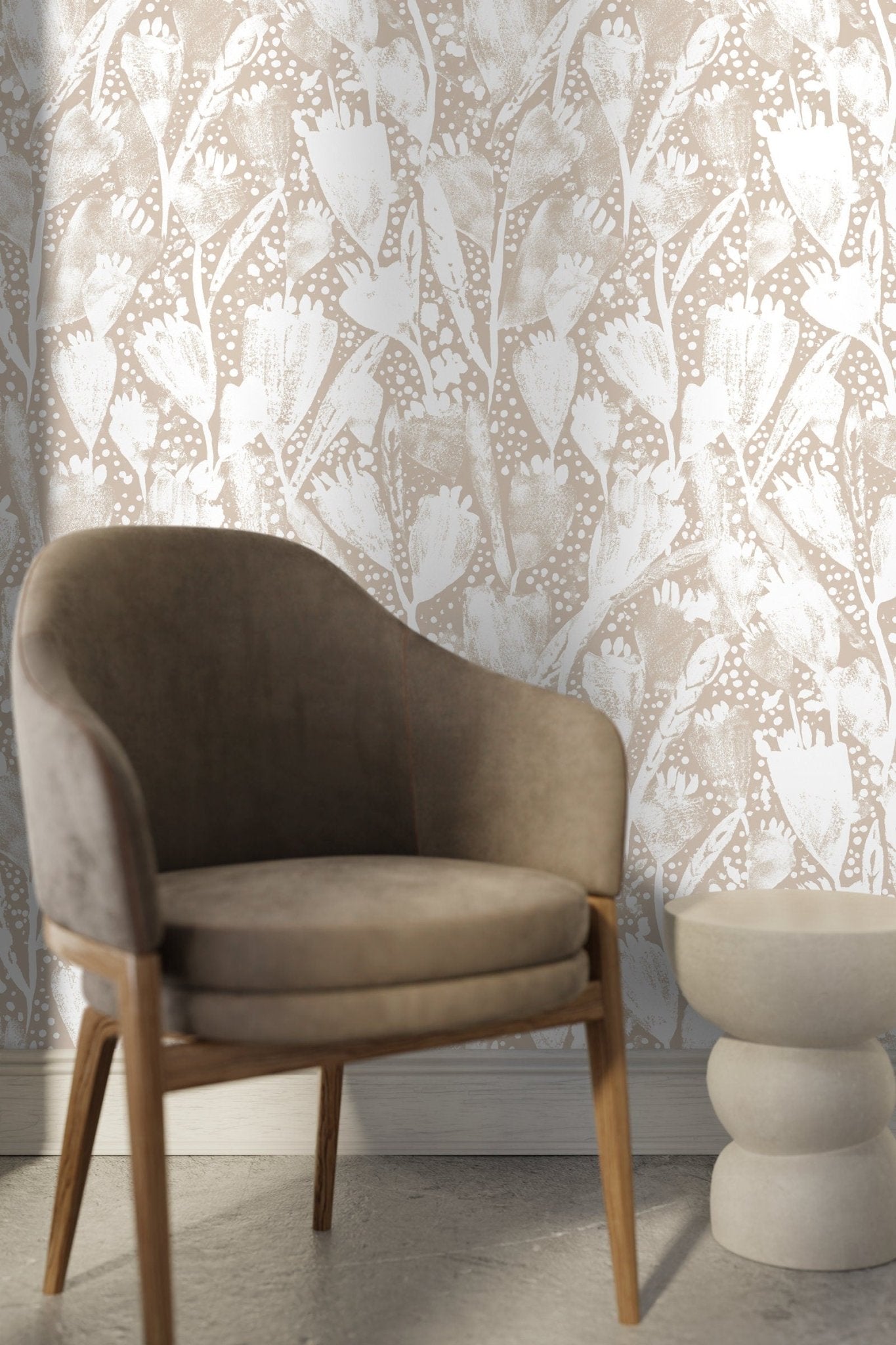 Floral Abstract Art Wallpaper - X194 - WallTrend