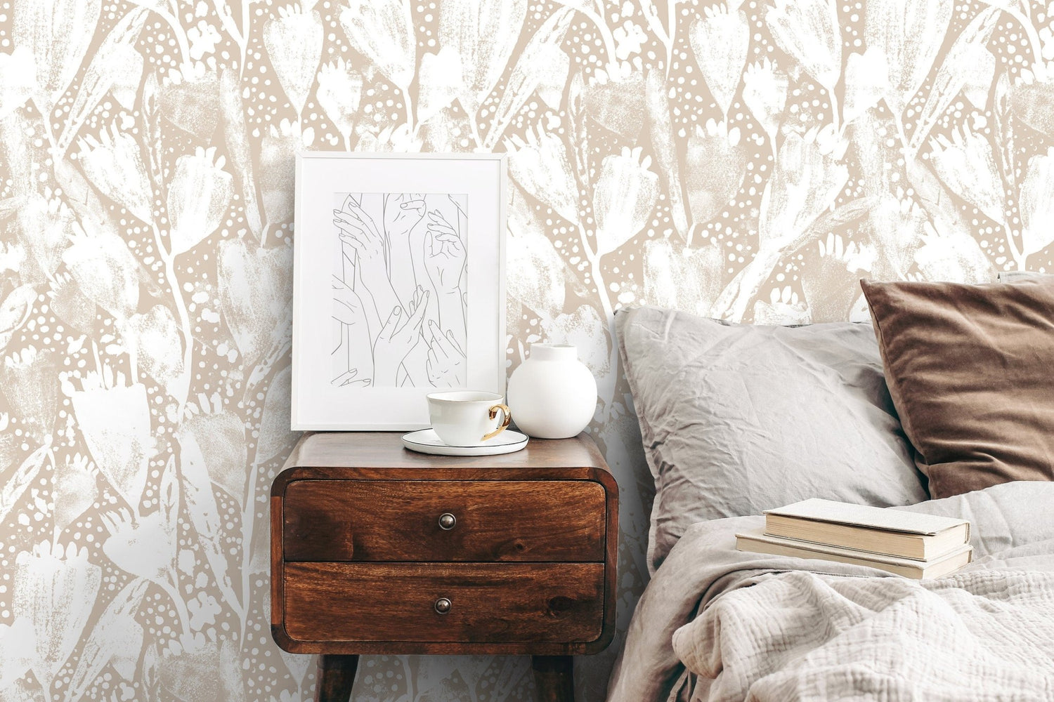 Floral Abstract Art Wallpaper - X194 - WallTrend
