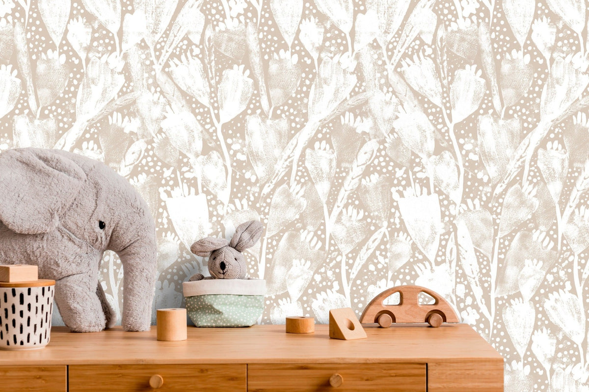 Floral Abstract Art Wallpaper - X194 - WallTrend
