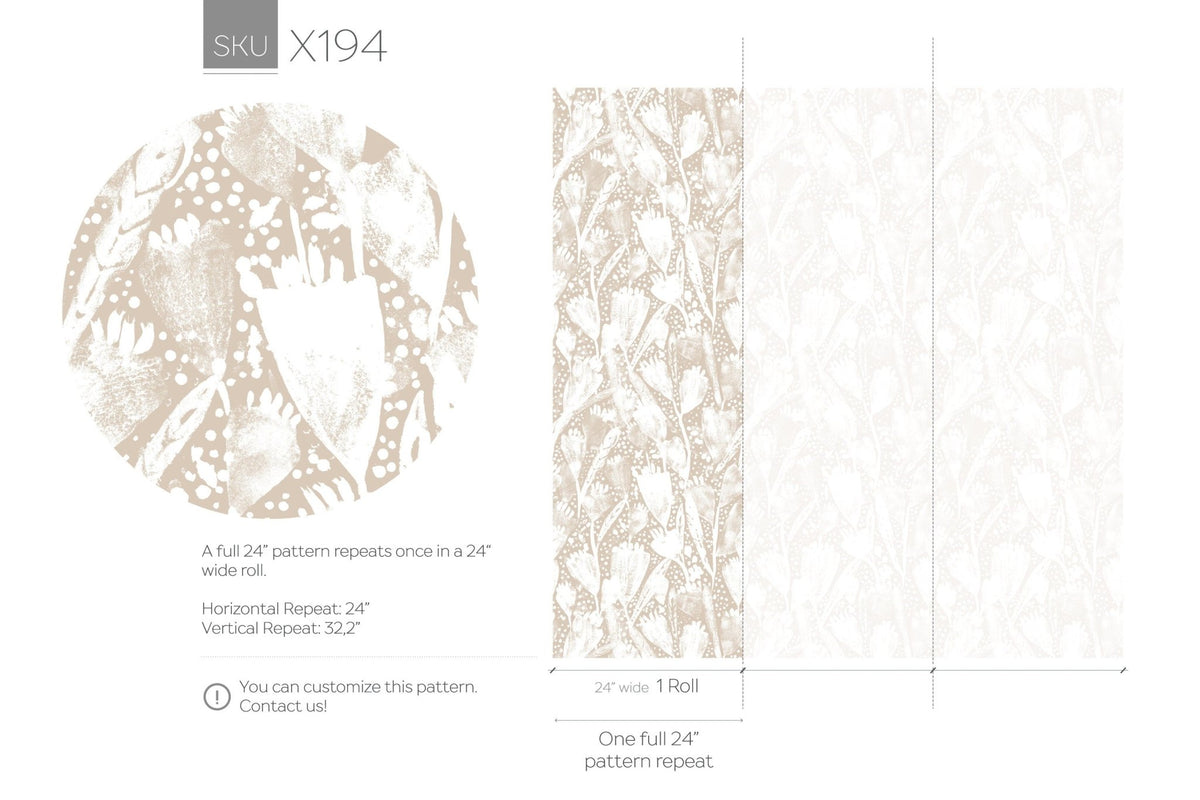 Floral Abstract Art Wallpaper - X194 - WallTrend