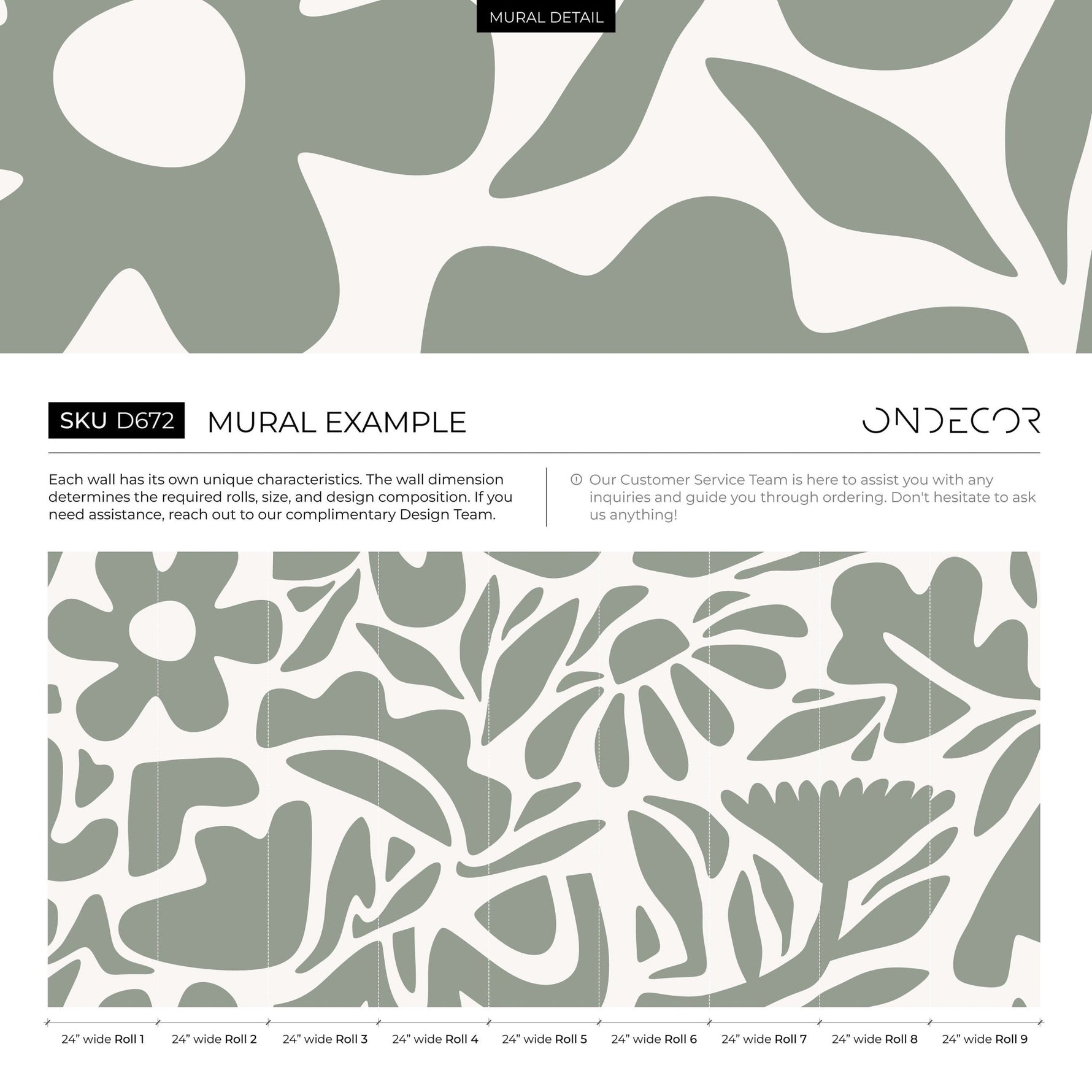 Floral Abstract Cutouts Wallpaper - D672 - WallTrend