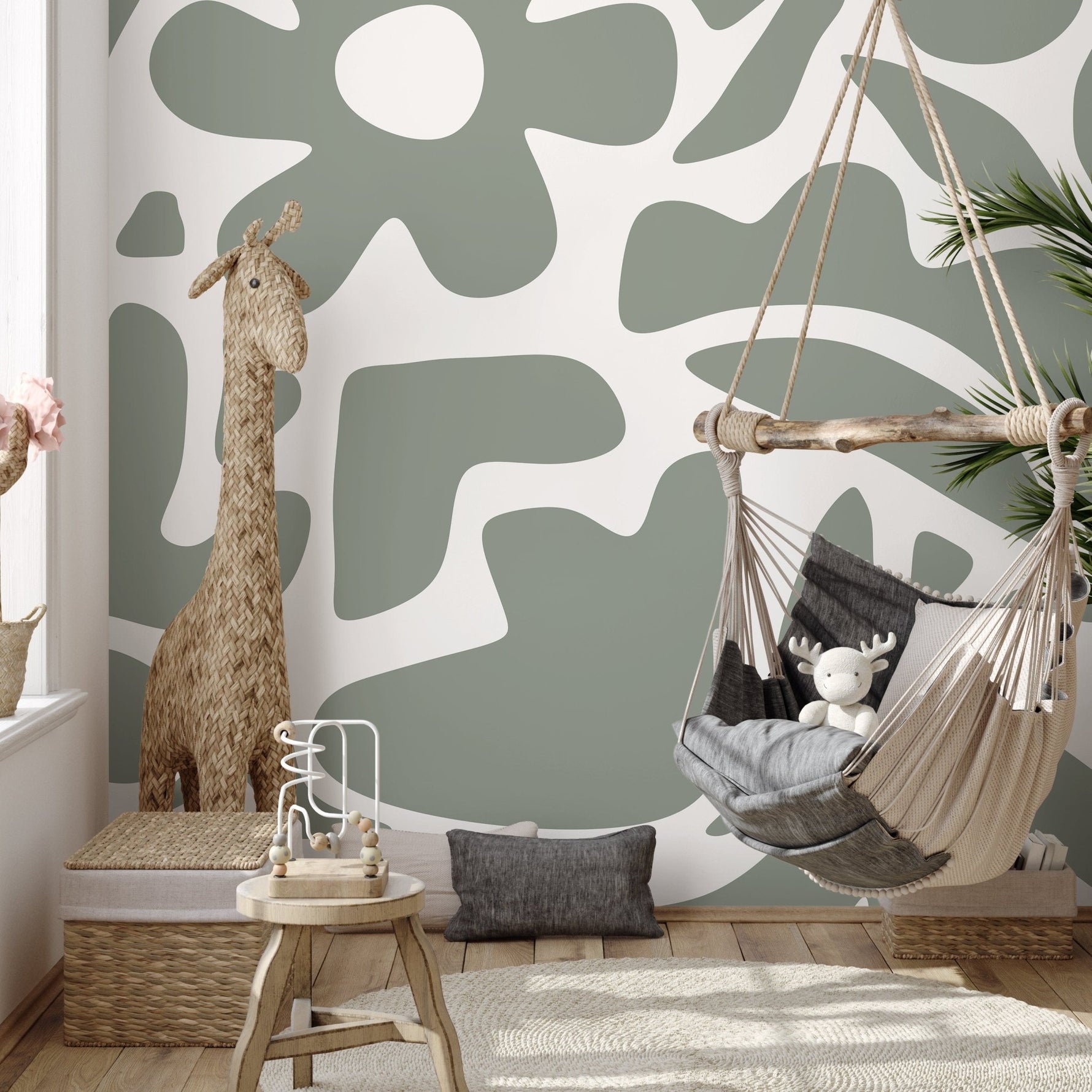 Floral Abstract Cutouts Wallpaper - D672 - WallTrend