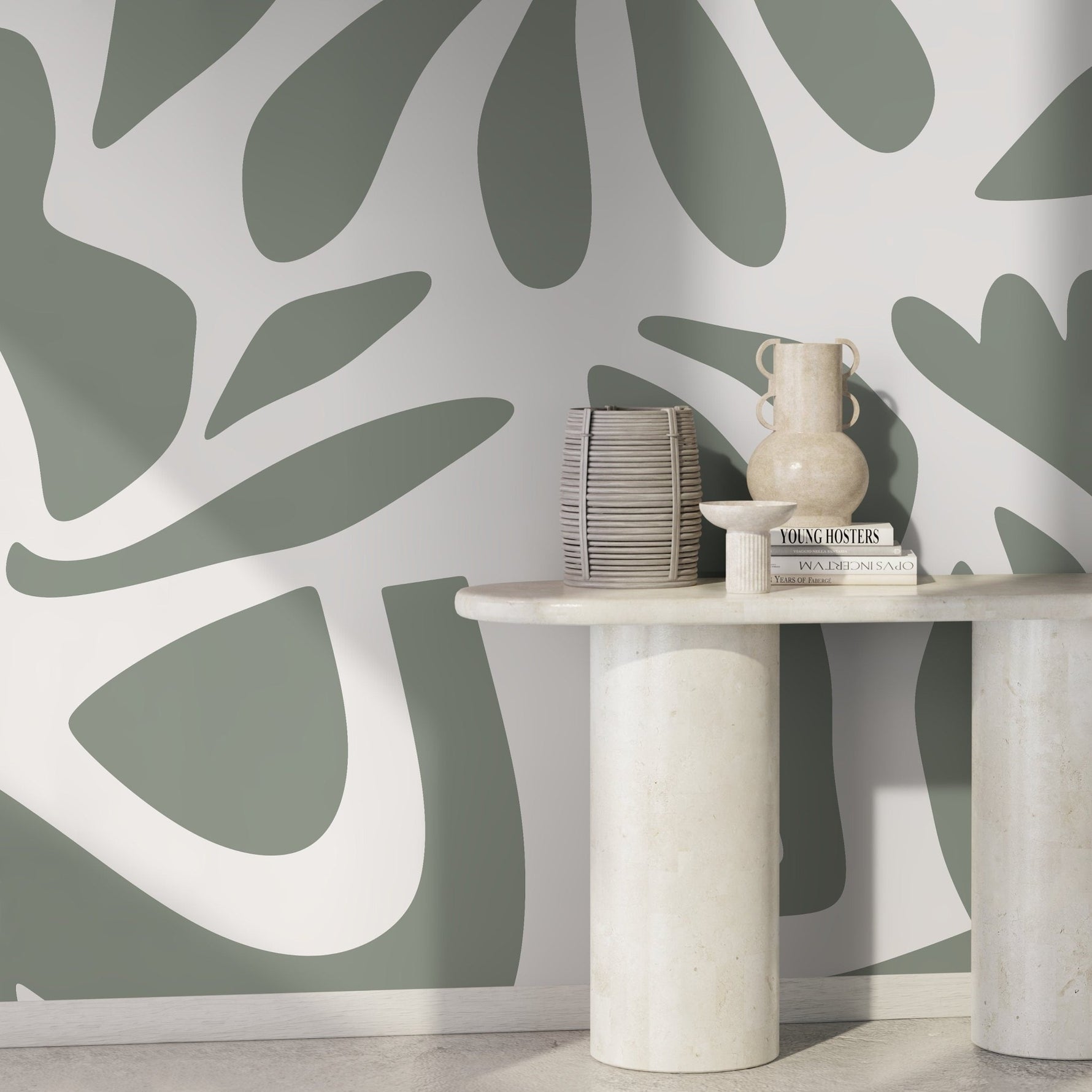 Floral Abstract Cutouts Wallpaper - D672 - WallTrend