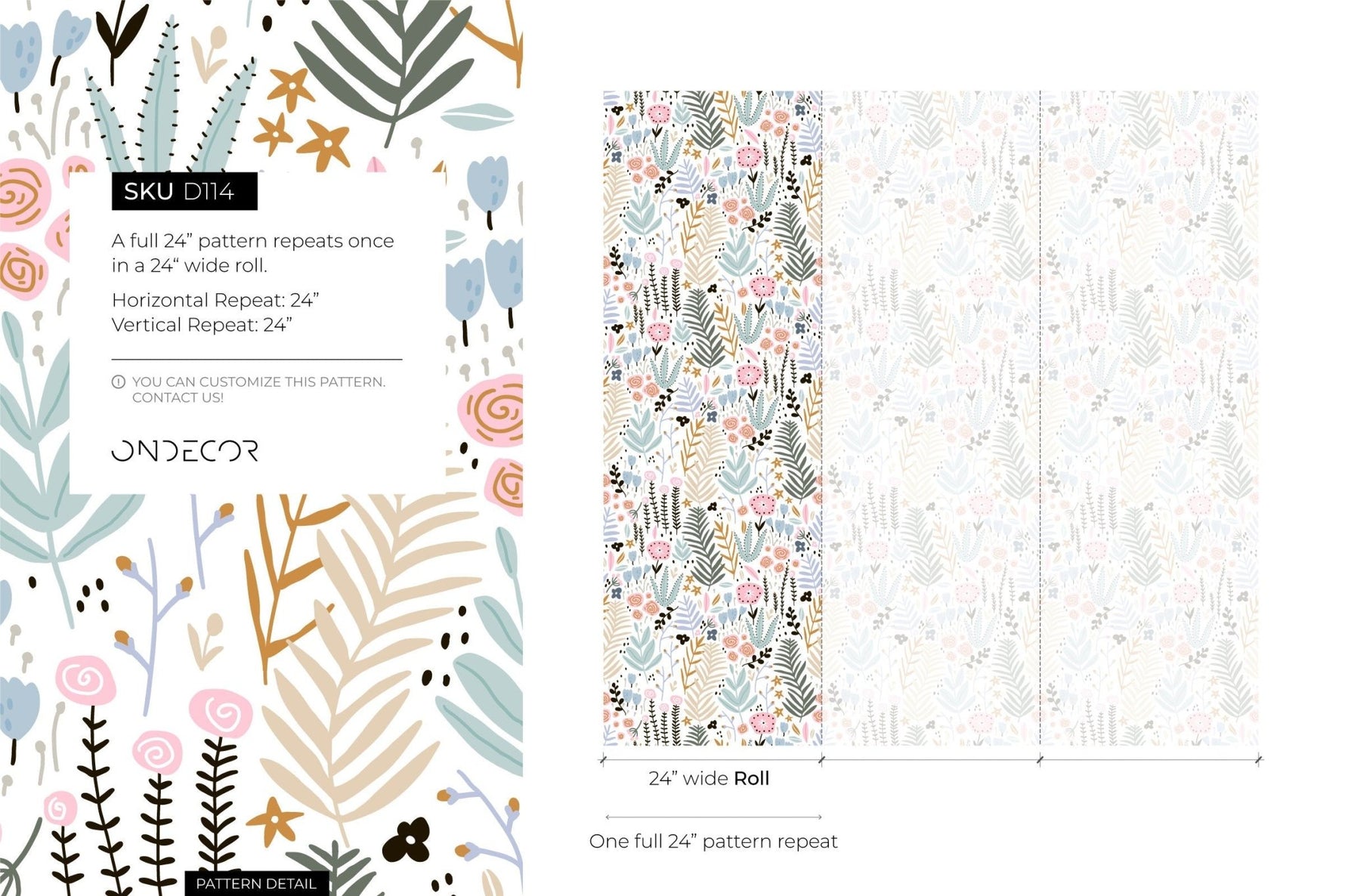 Floral and Botanical Delight Wallpaper - D114 - WallTrend