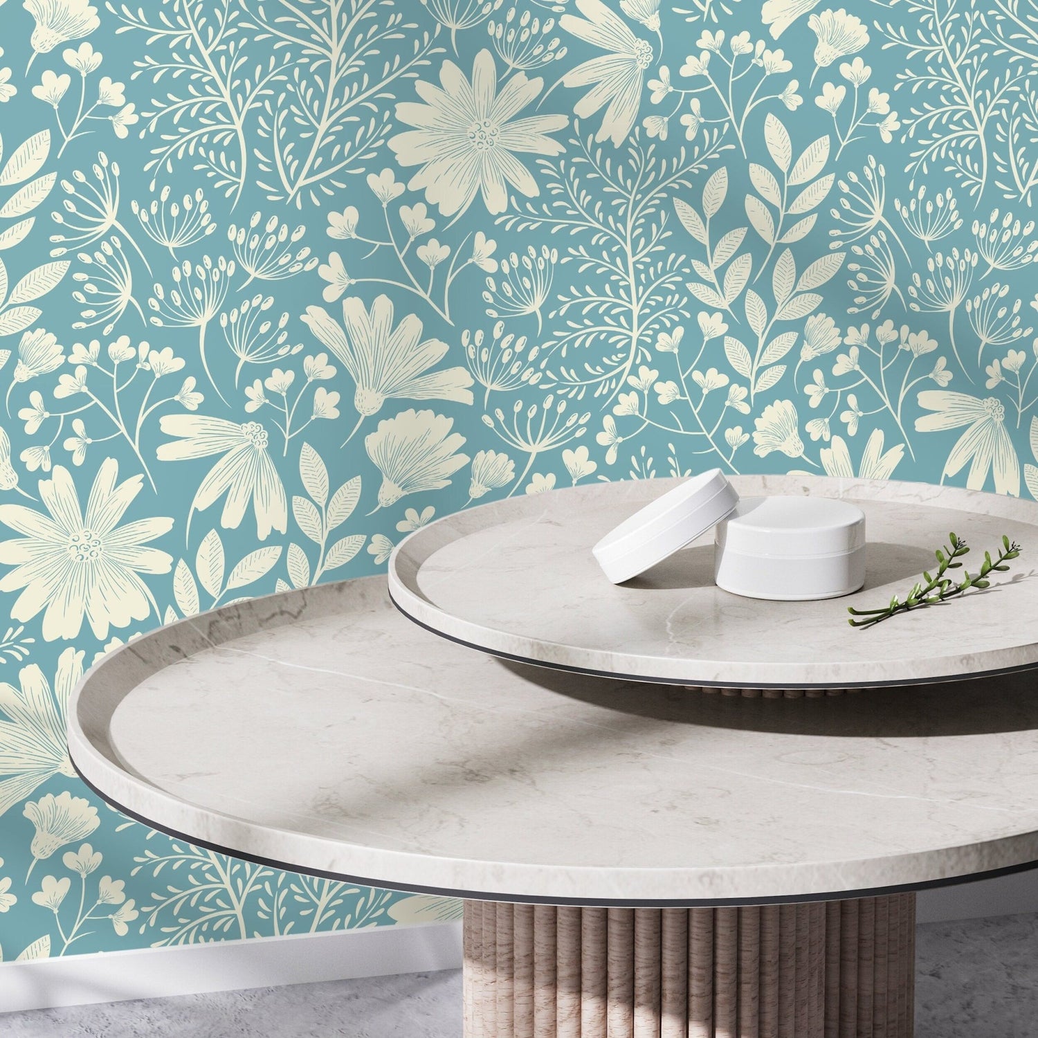 Floral and Botanical Serenity Wallpaper - D131 - WallTrend