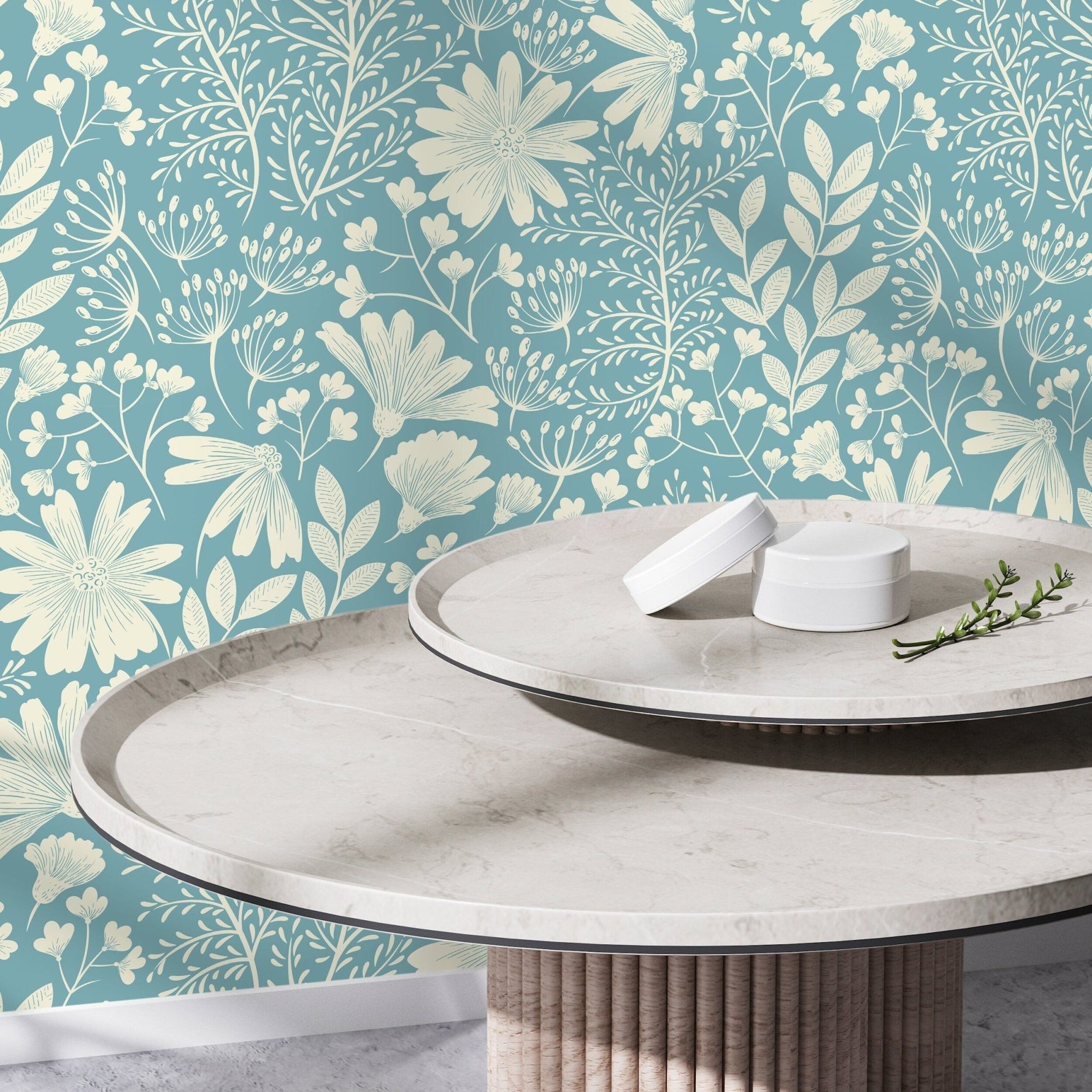 Floral and Botanical Serenity Wallpaper - D131 - WallTrend