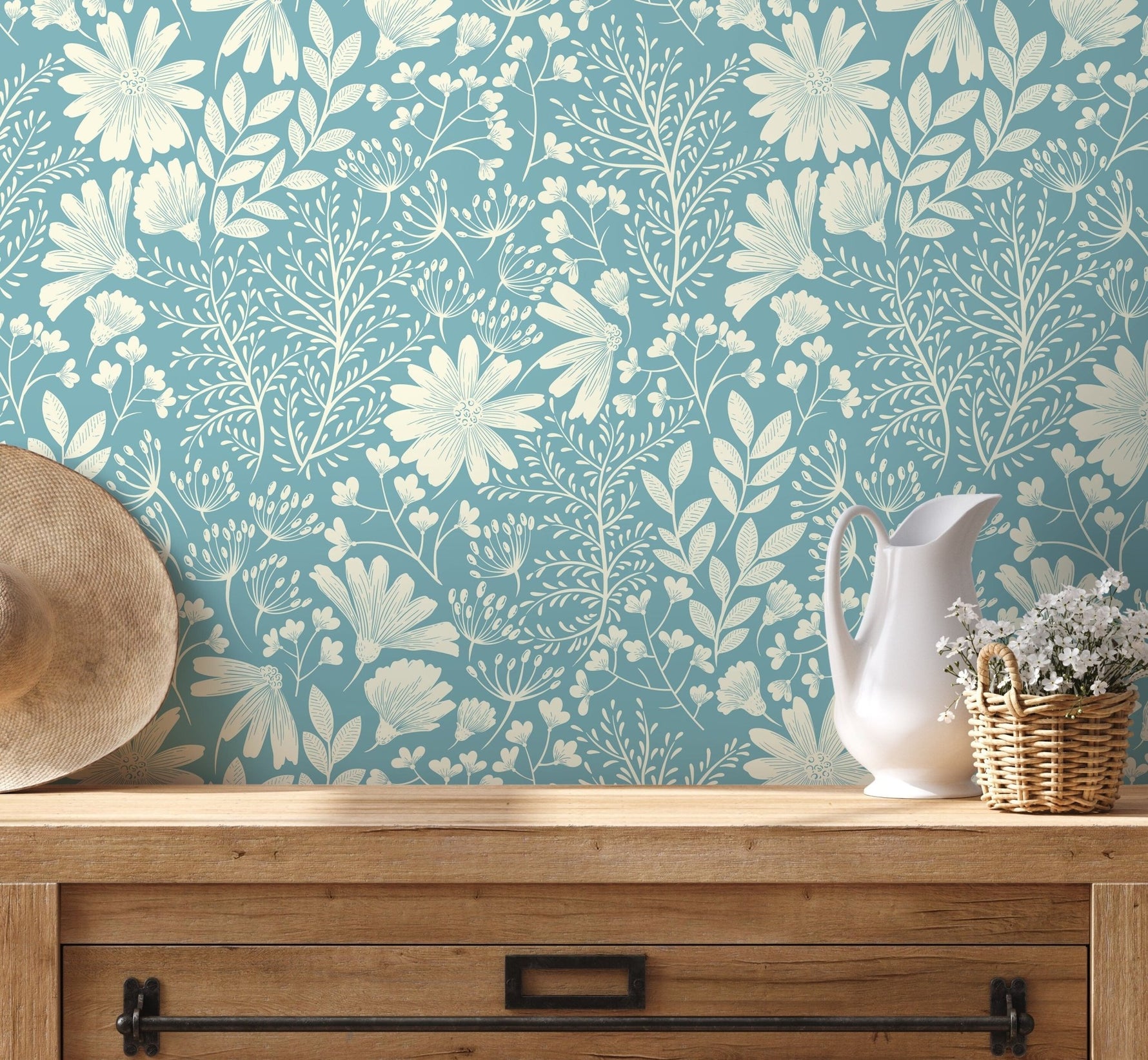 Floral and Botanical Serenity Wallpaper - D131 - WallTrend
