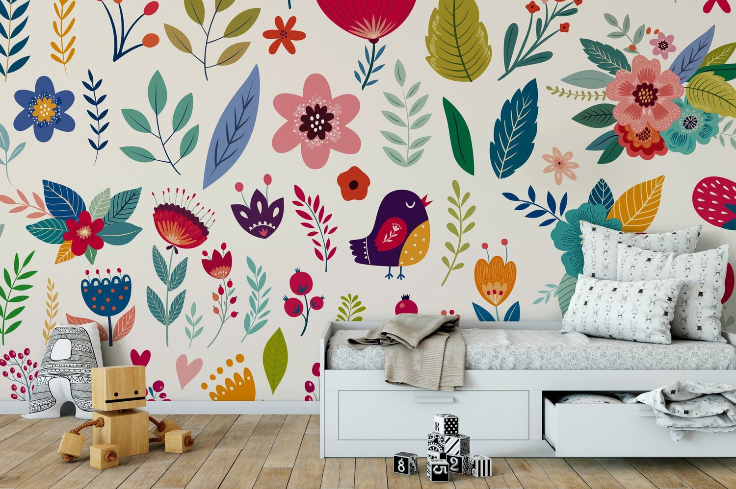 Floral and Fauna Extravaganza Wallpaper - B585 - WallTrend