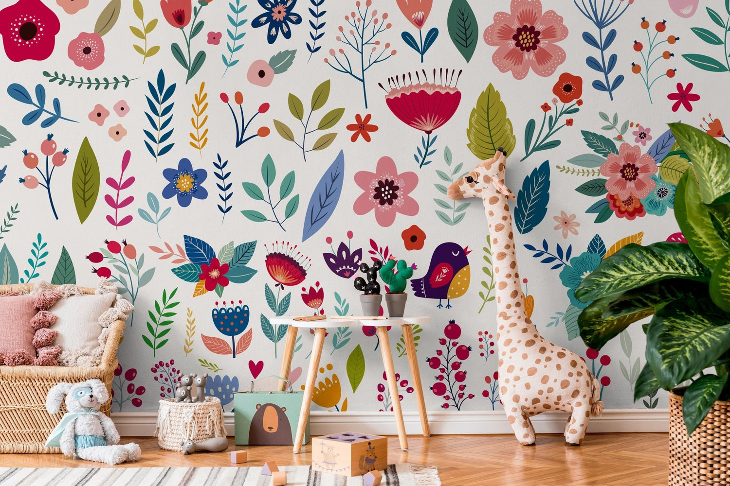 Floral and Fauna Extravaganza Wallpaper - B585 - WallTrend