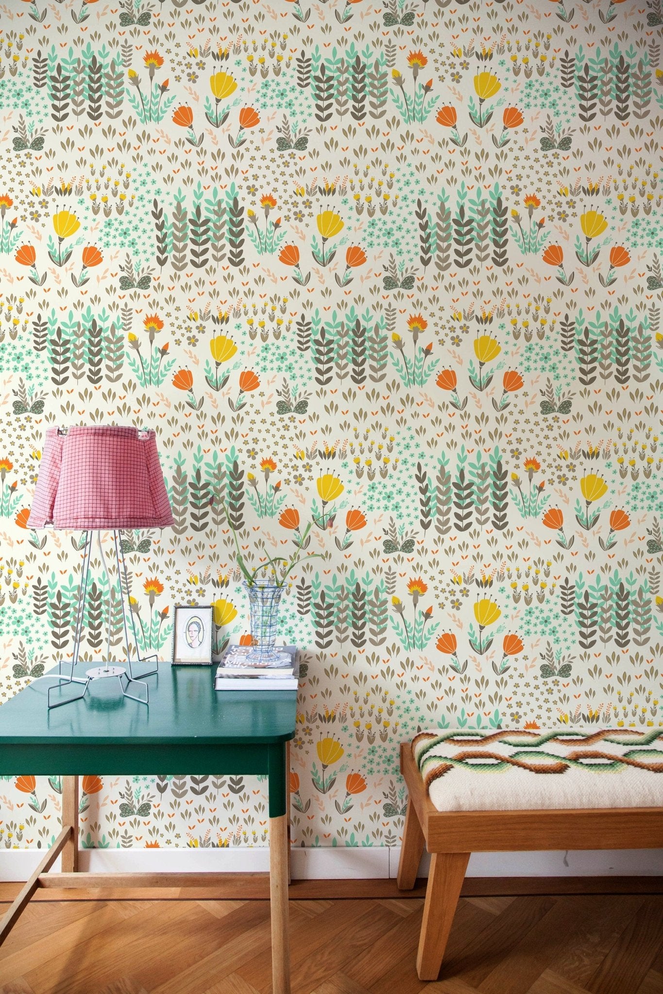 Floral and Fauna Harmony Wallpaper - B581 - WallTrend