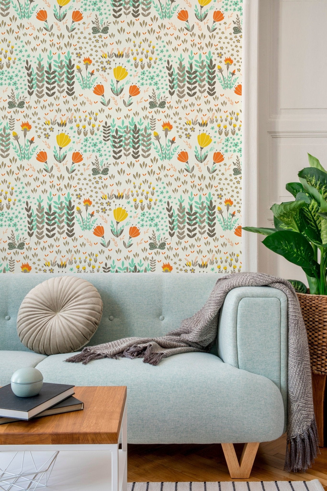 Floral and Fauna Harmony Wallpaper - B581 - WallTrend