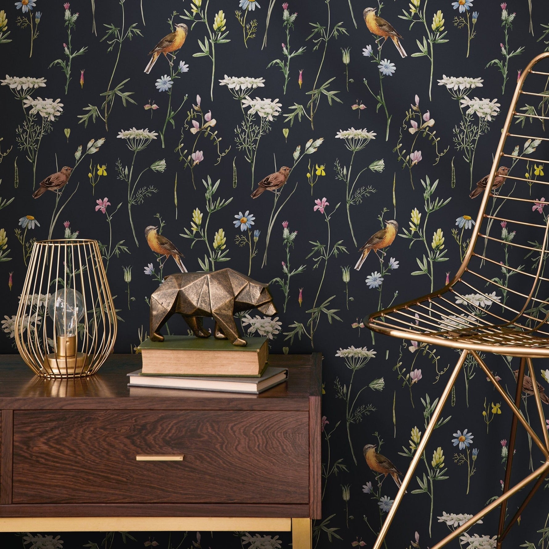 Floral and Fauna Illustration Wallpaper - A917 - WallTrend
