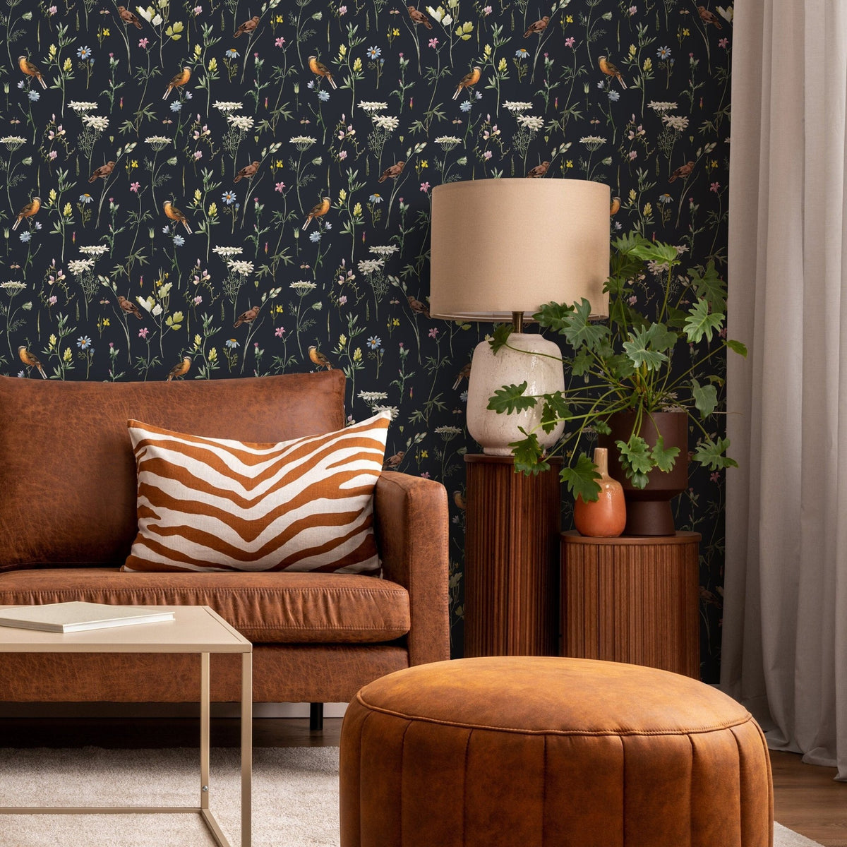 Floral and Fauna Illustration Wallpaper - A917 - WallTrend