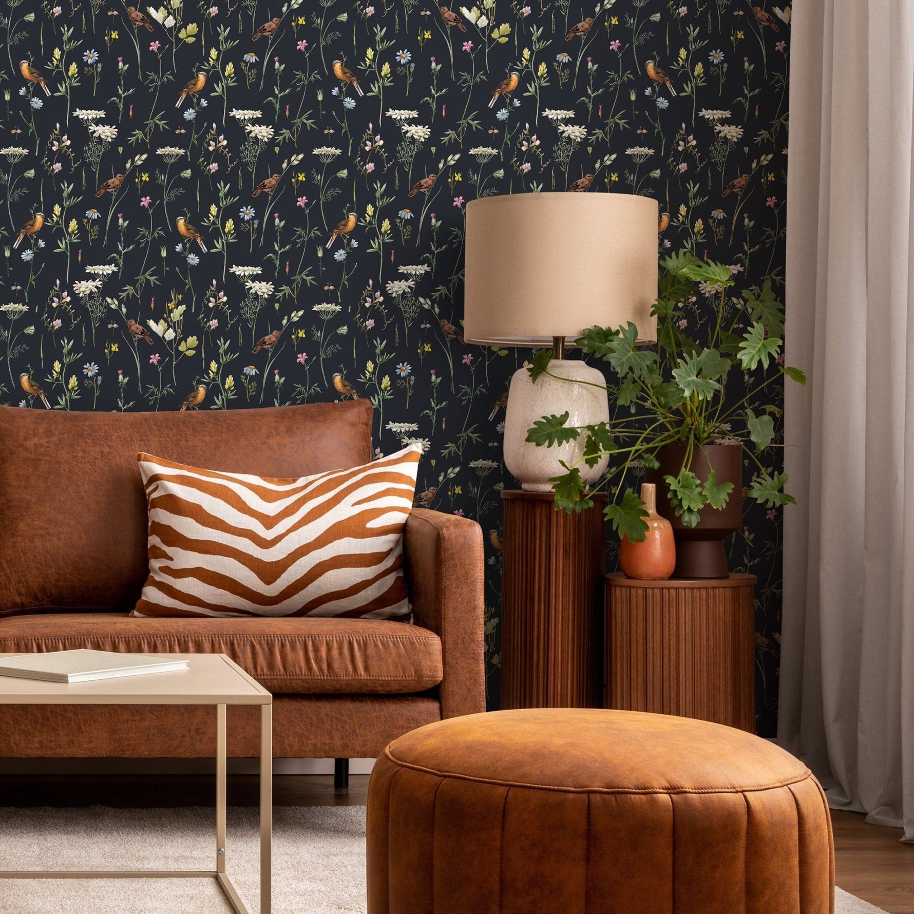 Floral and Fauna Illustration Wallpaper - A917 - WallTrend
