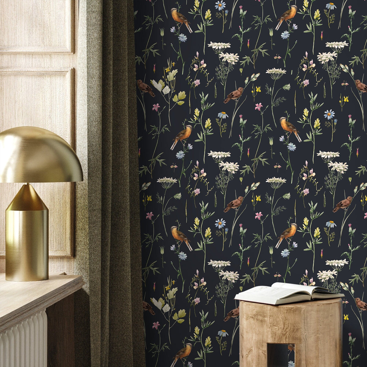 Floral and Fauna Illustration Wallpaper - A917 - WallTrend