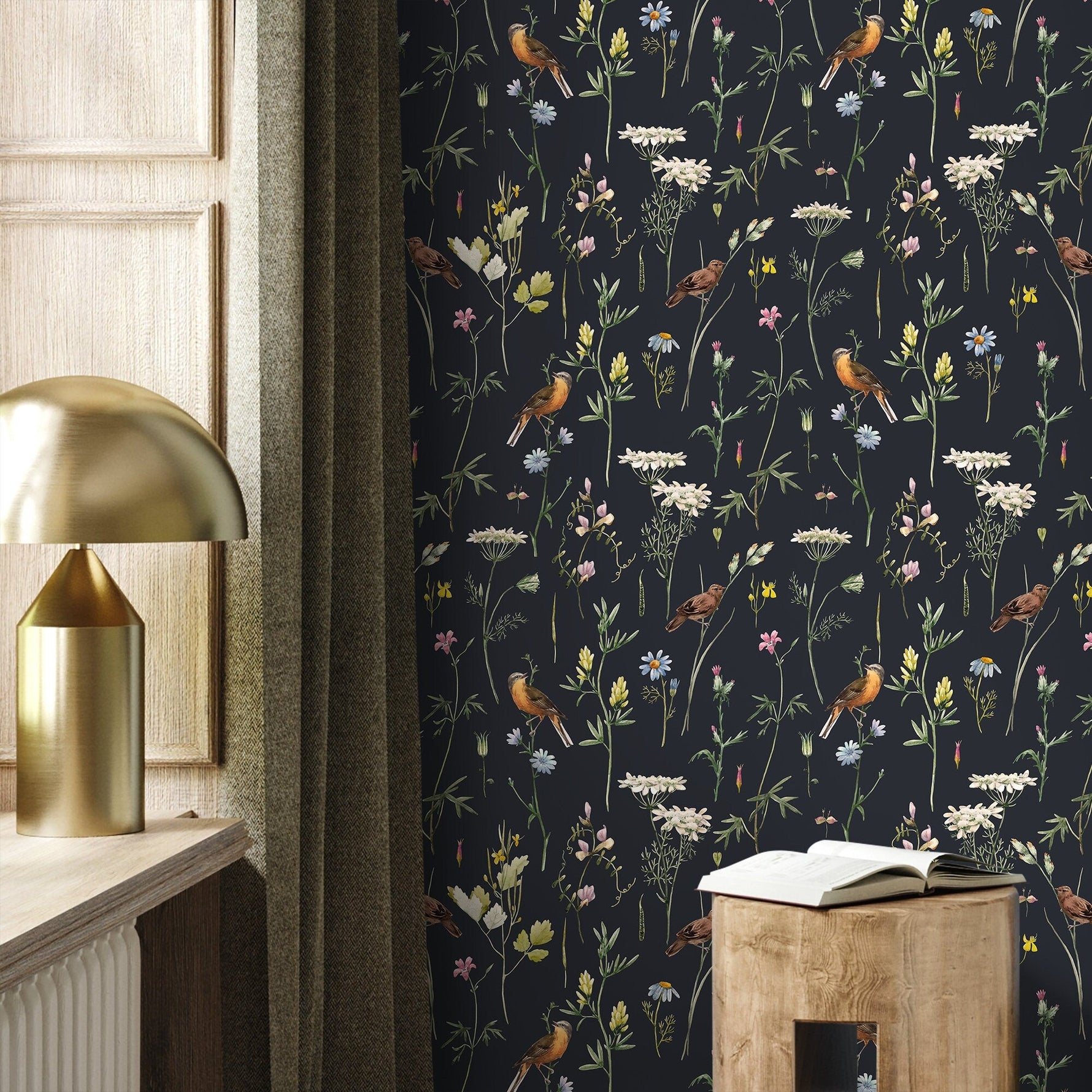 Floral and Fauna Illustration Wallpaper - A917 - WallTrend