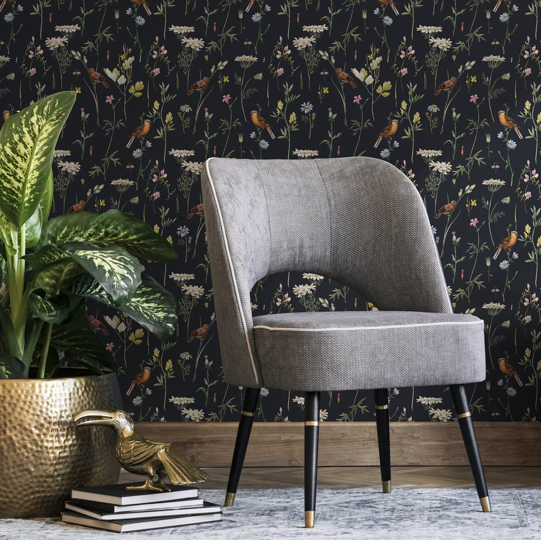 Floral and Fauna Illustration Wallpaper - A917 - WallTrend