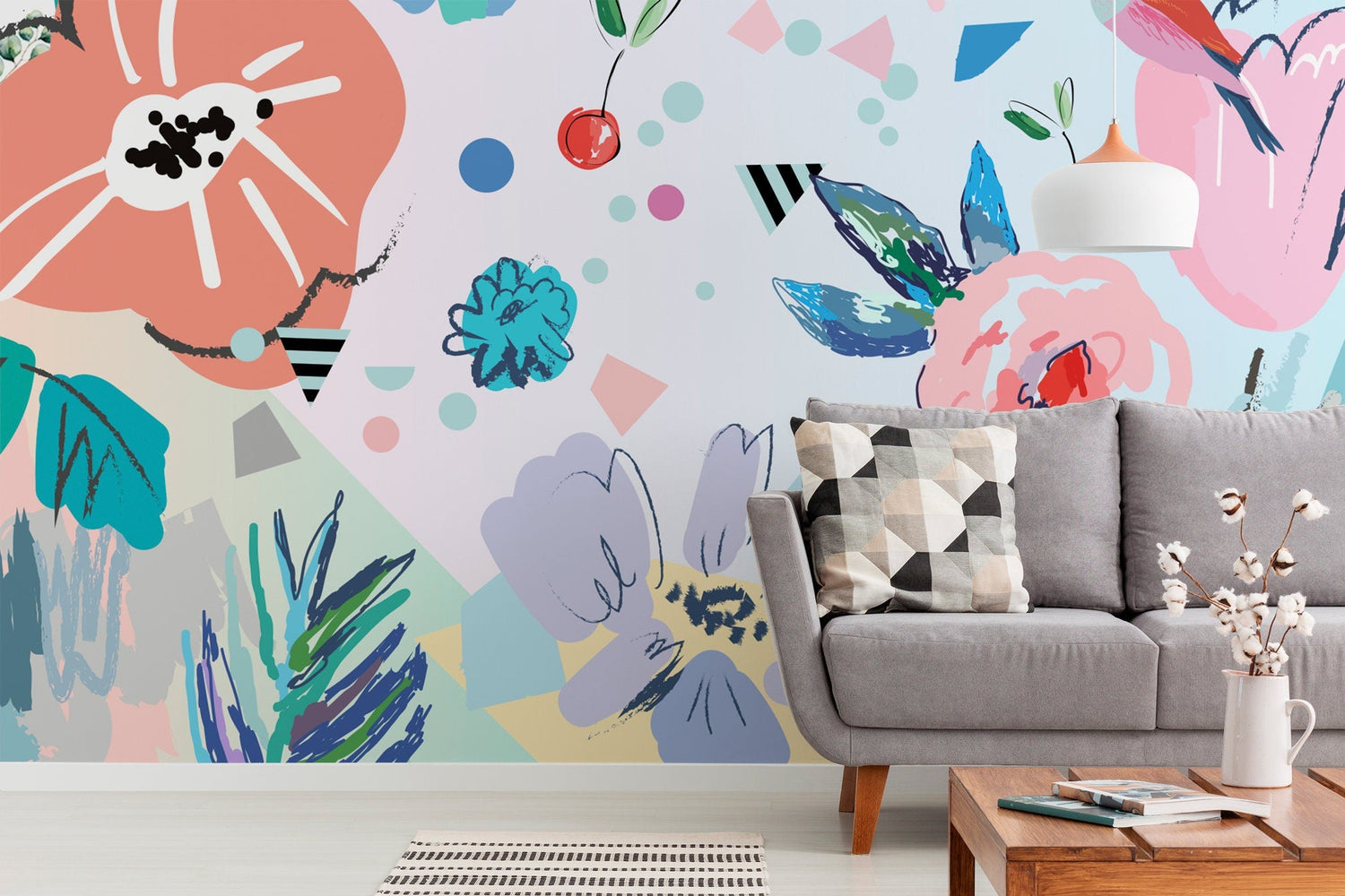Floral and Fauna Melody Wallpaper - B176 - WallTrend