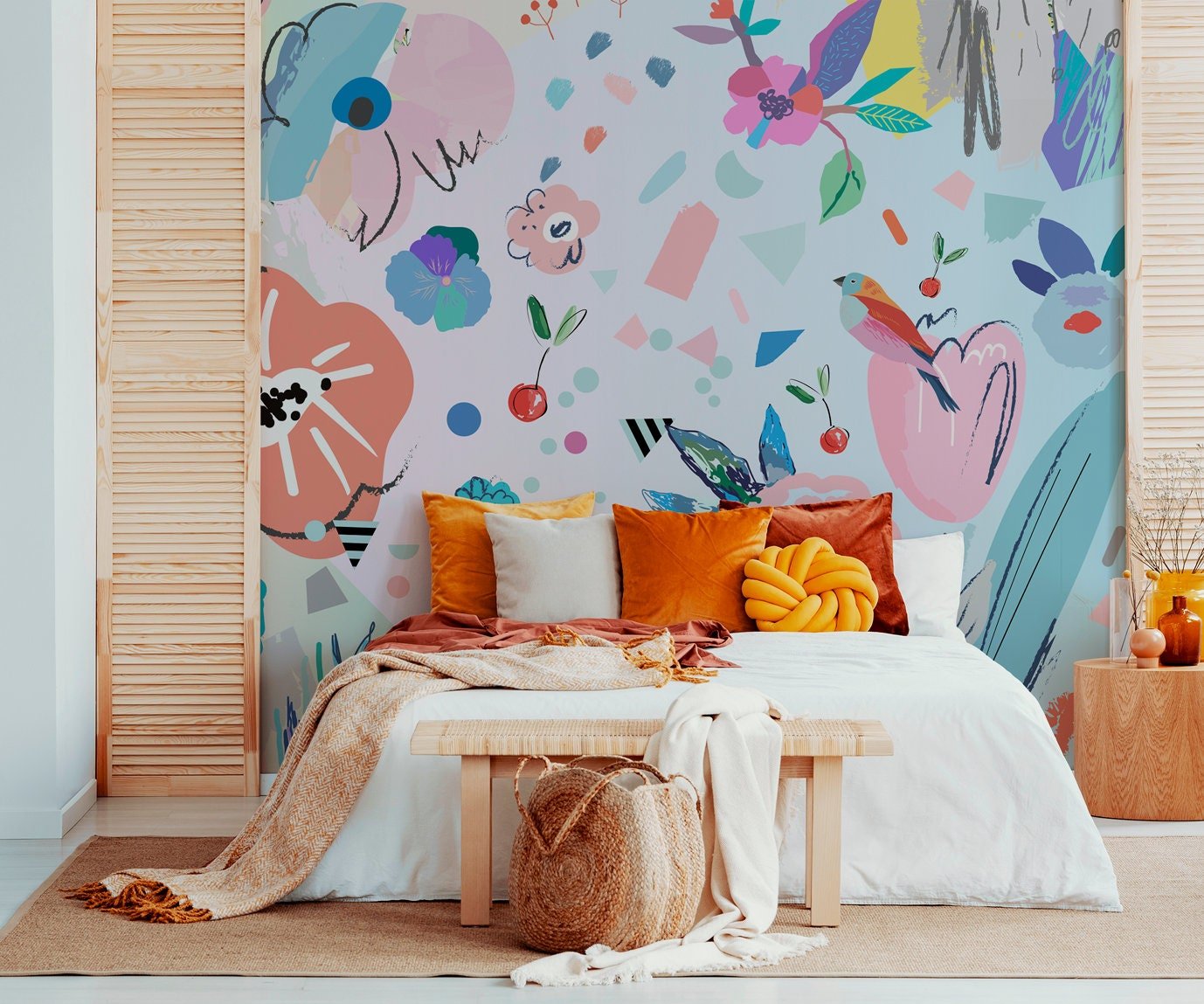 Floral and Fauna Melody Wallpaper - B176 - WallTrend