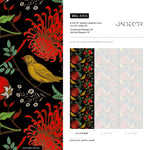 Floral Bird Wallpaper Chinoiserie Wallpaper Peel and Stick and Traditional Wallpaper - A904 - WallTrend