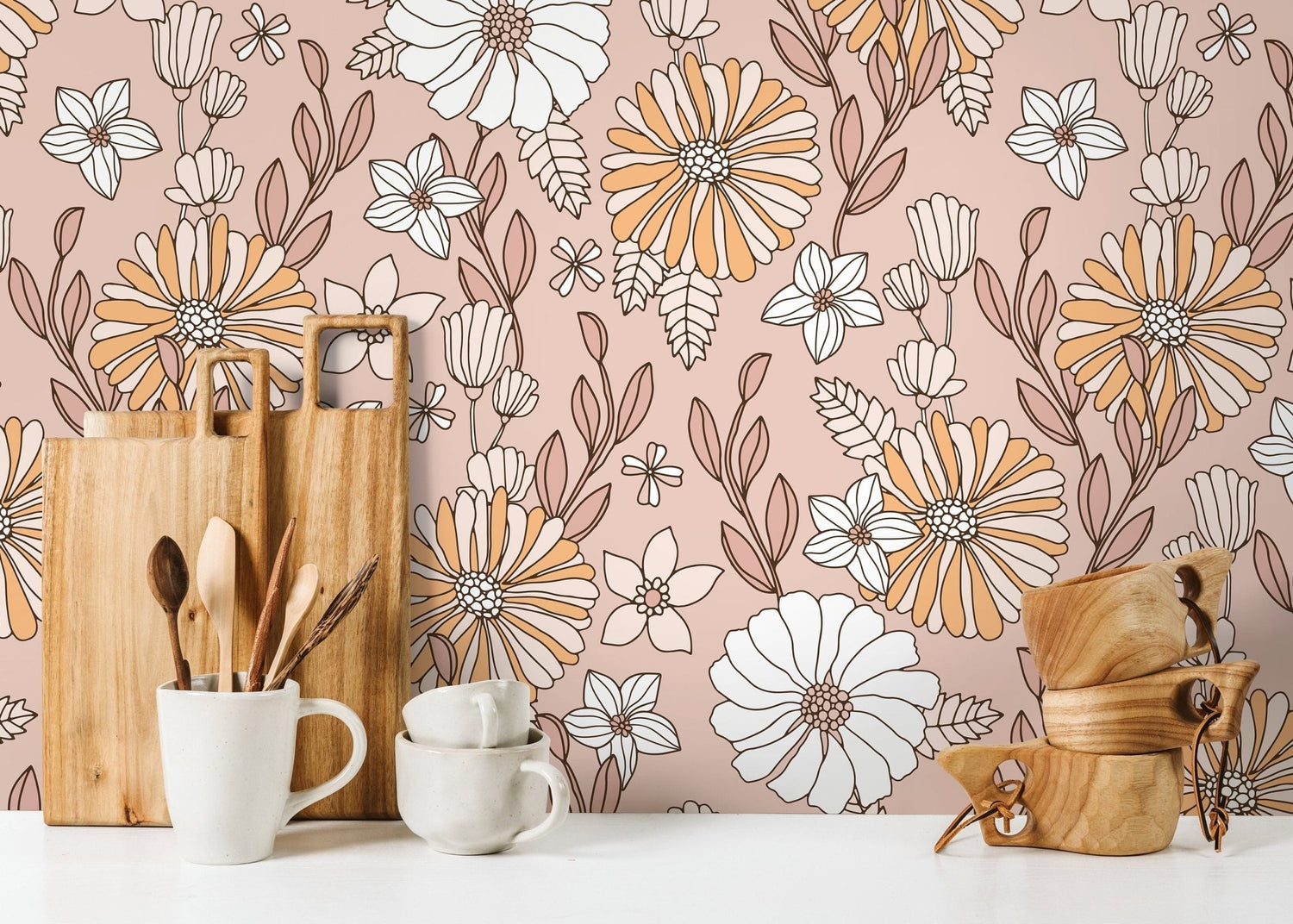 Floral Blossom Wallpaper - D377 - WallTrend