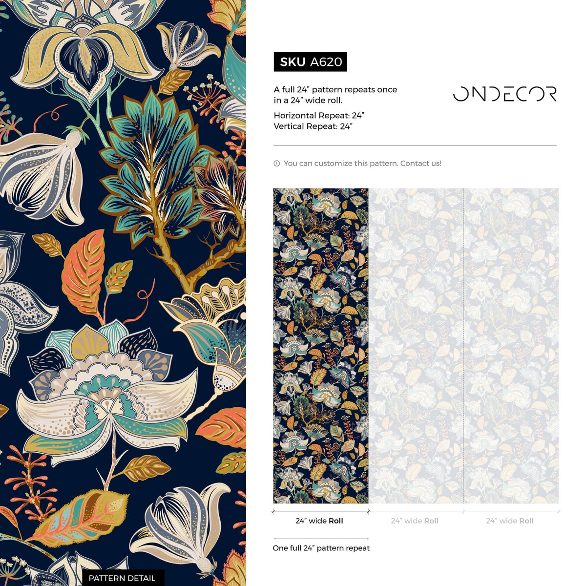 Floral Botanical Illustration Wallpaper - A620 - WallTrend