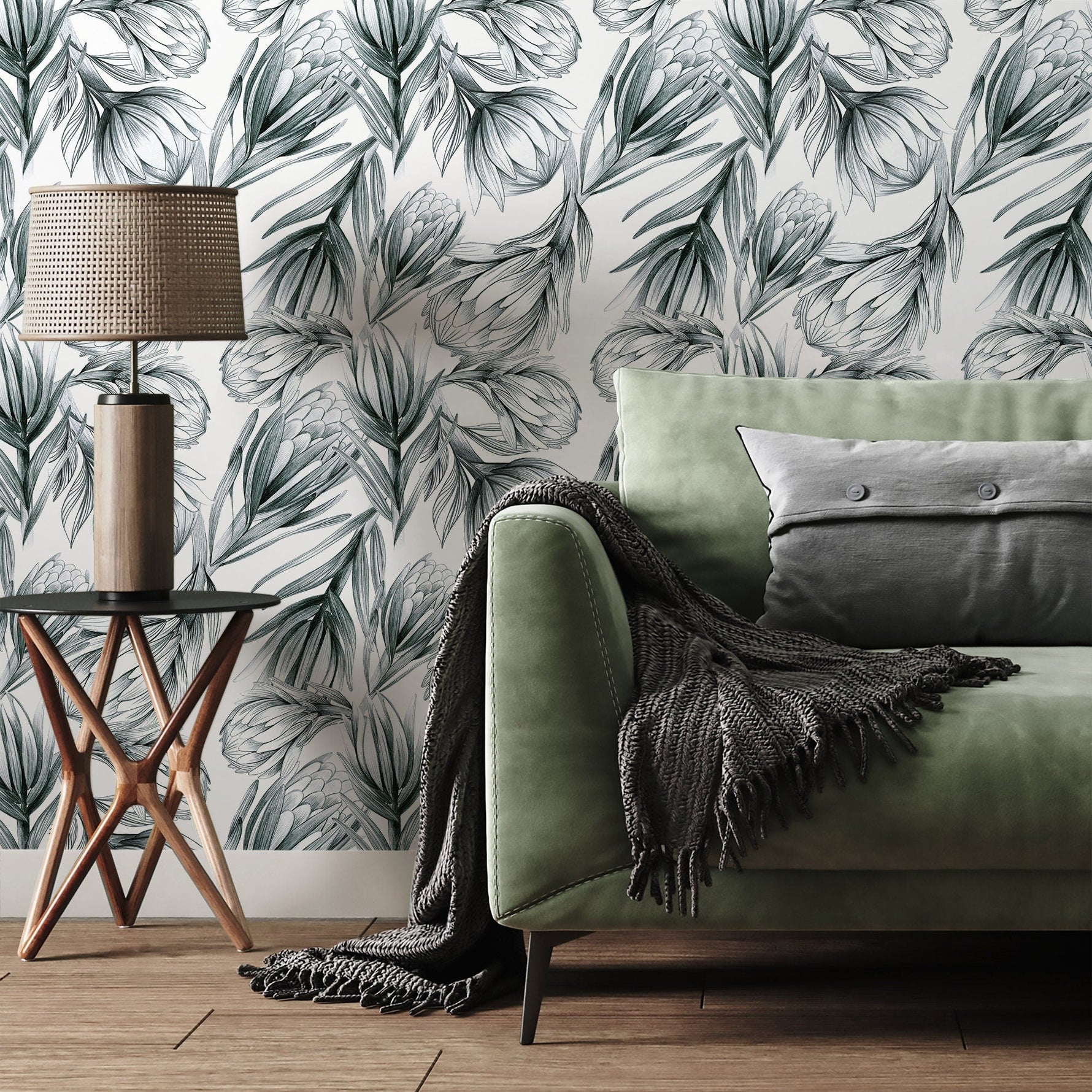Floral Botanical Wallpaper Vintage Wallpaper Peel and Stick and Traditional Wallpaper - B025 - WallTrend