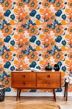 Floral Burst Pattern Wallpaper - B835 - WallTrend