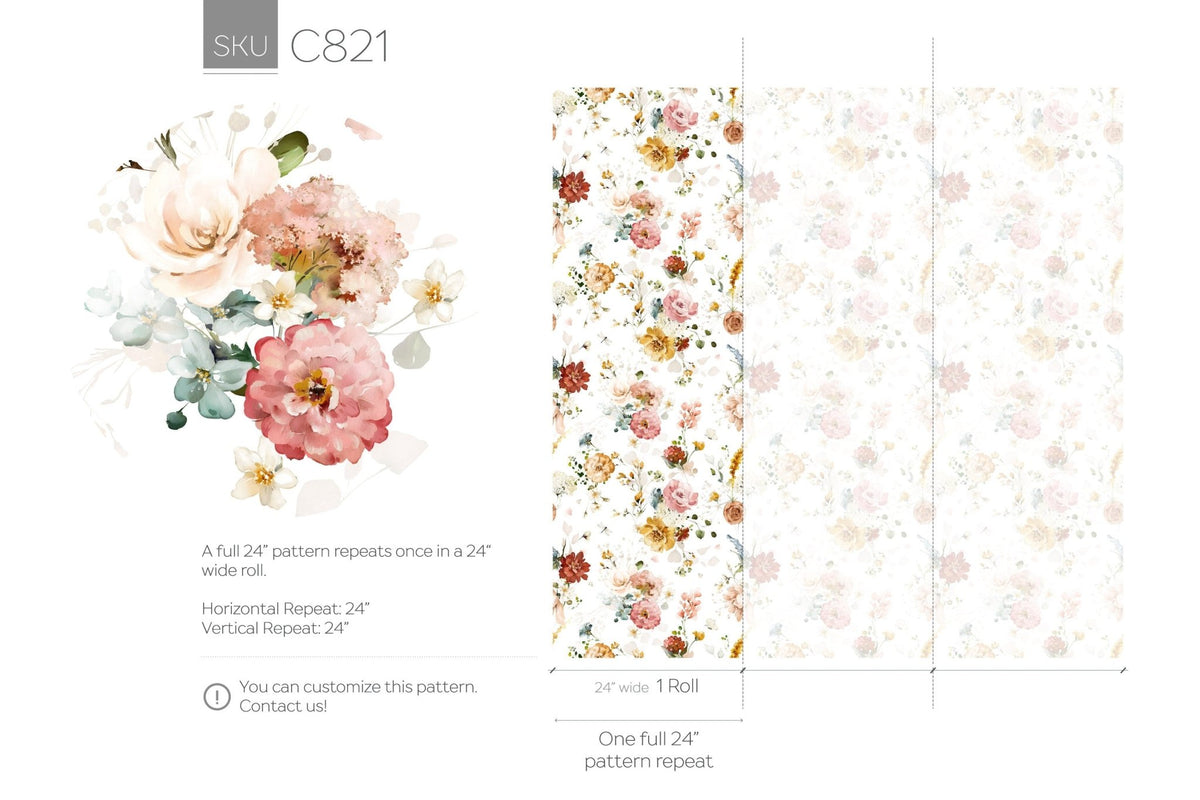 Floral Delight Wallpaper - C821 - WallTrend