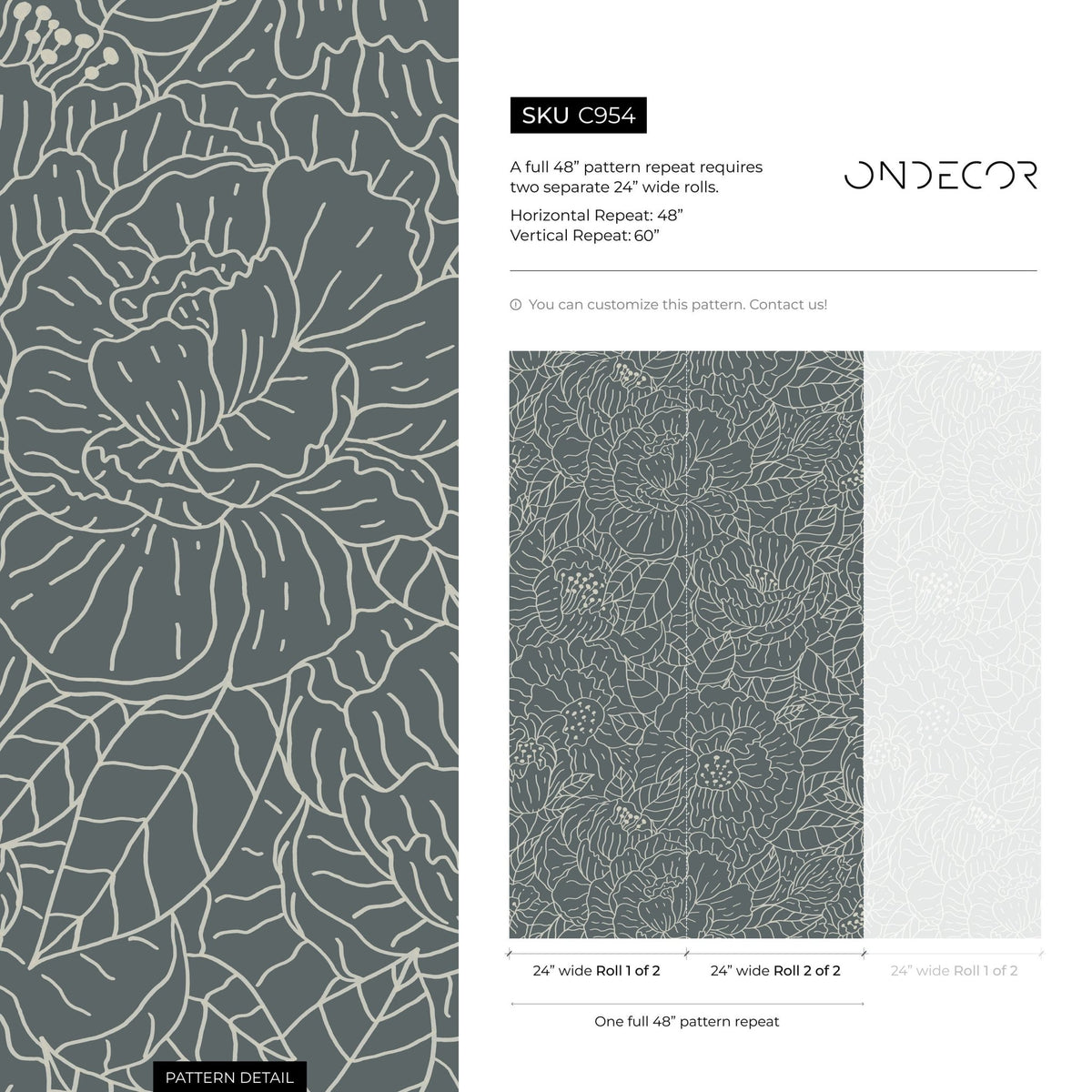Floral Delight Wallpaper - SKU C954 - WallTrend