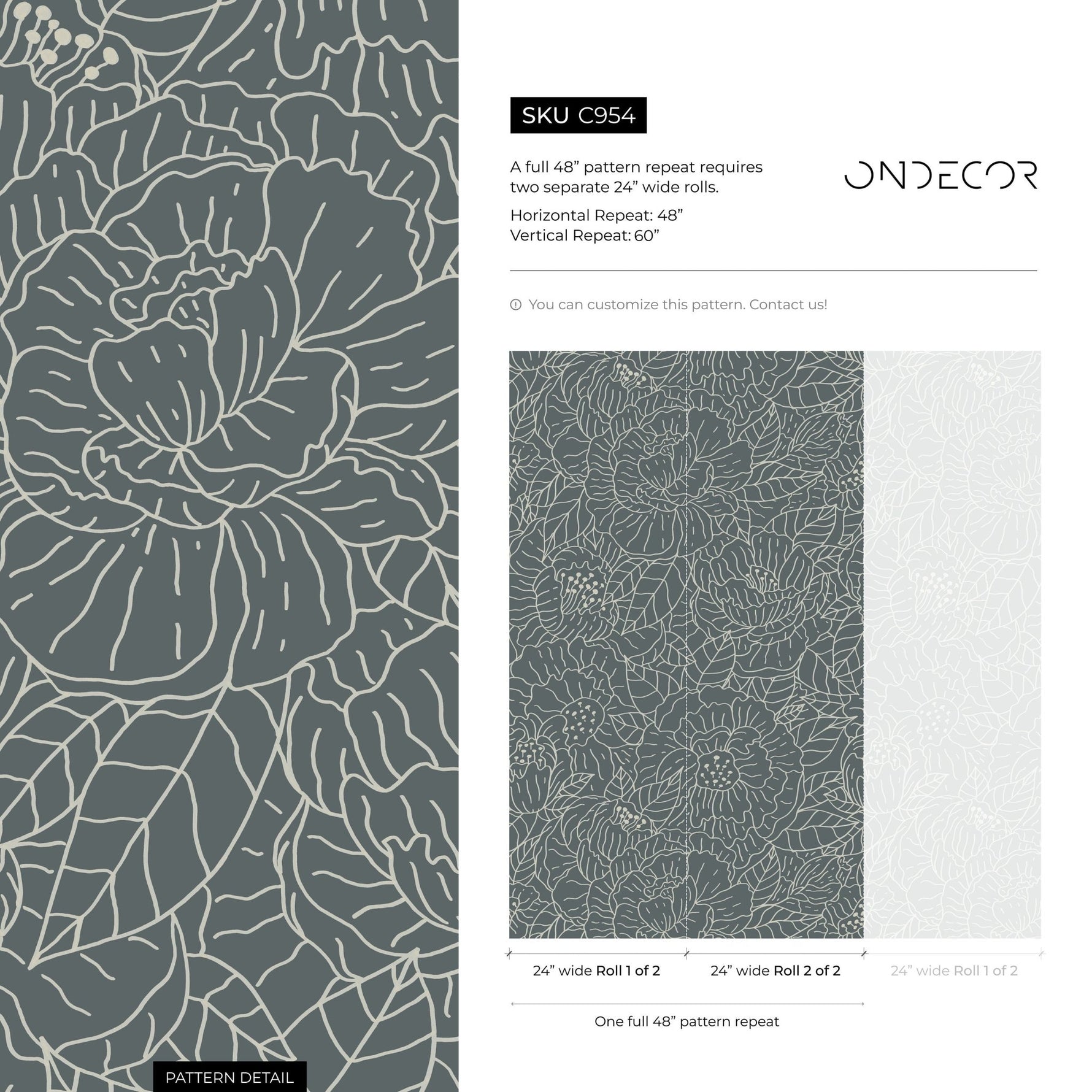 Floral Delight Wallpaper - SKU C954 - WallTrend
