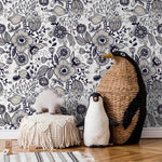 Floral Drawing Wallpaper Boho Wallpaper Peel and Stick and Traditional Wallpaper - A406 - WallTrend